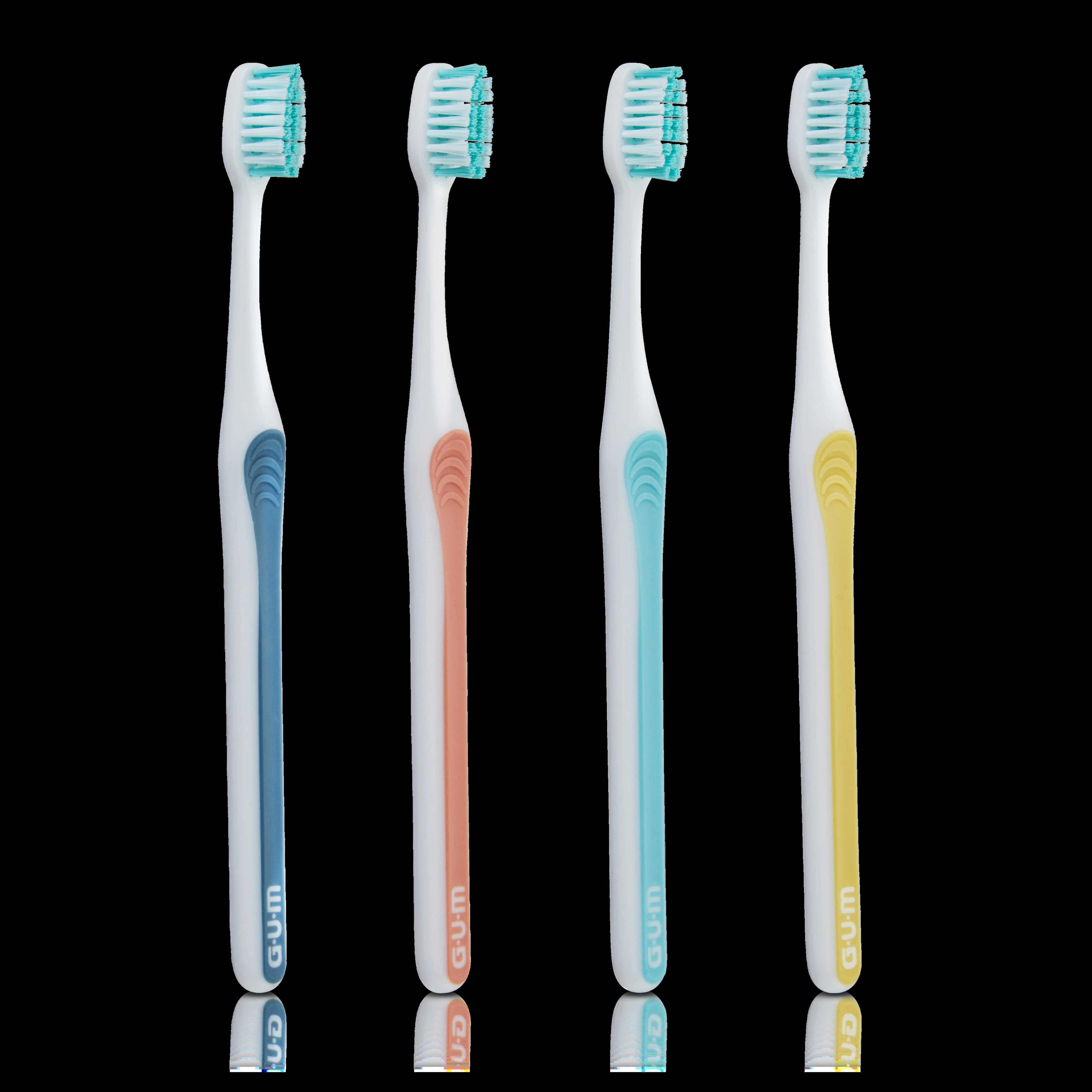 GUM BRIGHT CARE Toothbrush, Compact Sensitive, Assorted Colors, 12/Pkg, 4517PA1 - GUM BRIGHT CARE Toothbrush – Assorted Colors, 12/Pkg - Compact, Sensitive - Image 1