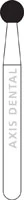 NTI Friction Grip Diamond Bur, Fine Grit, Round #801-021, 2.1 mm, Red Ring, 5/Pk - NTI® FG Diamonds - Fine - #801-021 (2.1) - Image 1