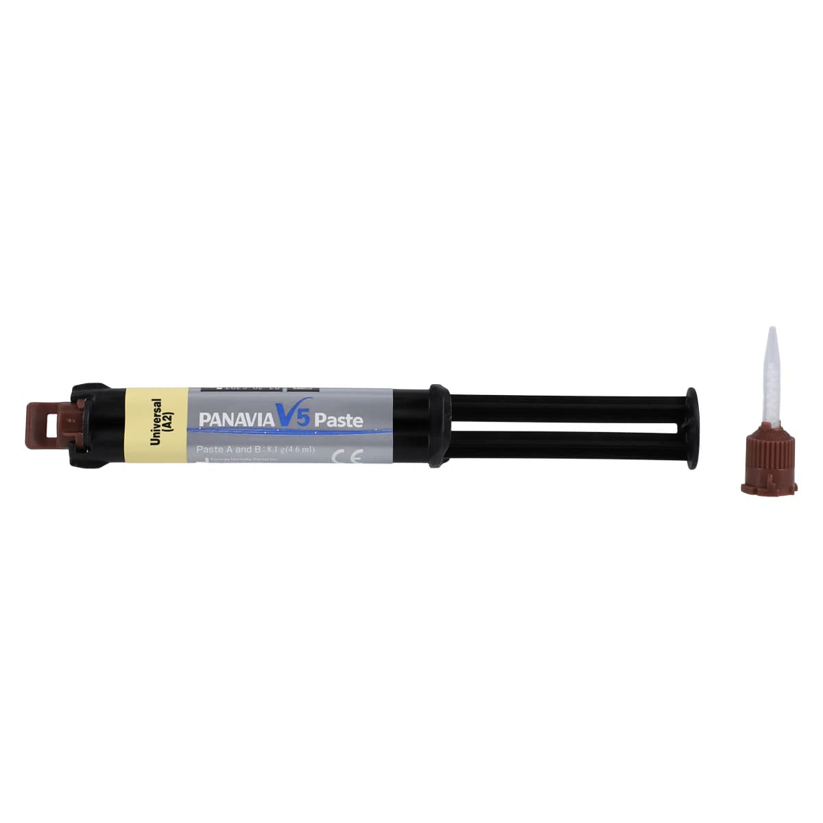 Panavia V5 Dual-Cure Universal Resin Cement Paste, Universal A2, 4.6 mL Syringe with 20 Mixing Tips, 3611KA - Panavia V5 Dual-Cure Cement, Paste, 4.6 ml, Universal A2, 1/Pk, 3611KA - Image 1