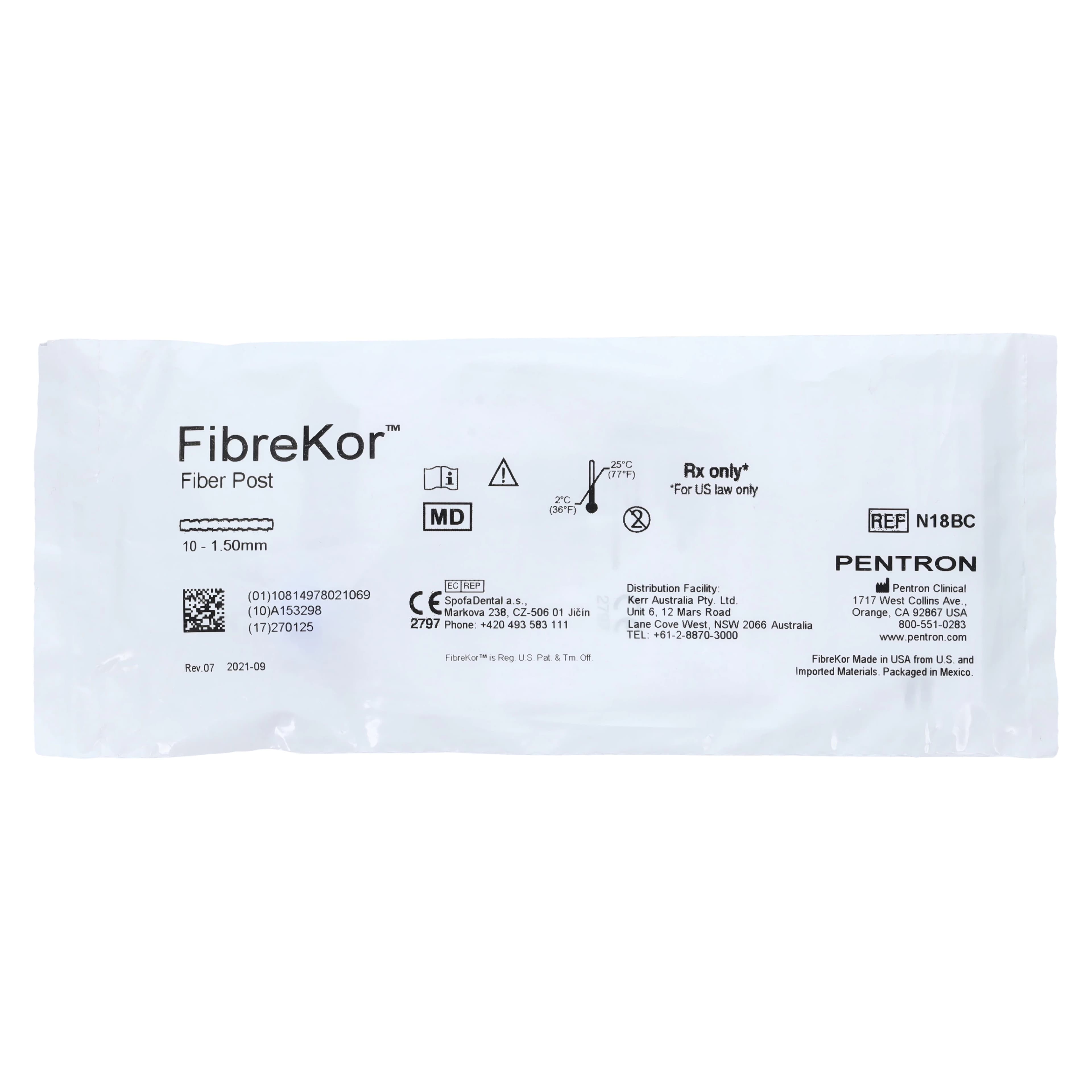 FibreKor Blue Fiber Post Refill, 1.50 mm, 10/Pkg, N18BC - FibreKor® Blue Post 1.5mm Pack of 10 - Image 1