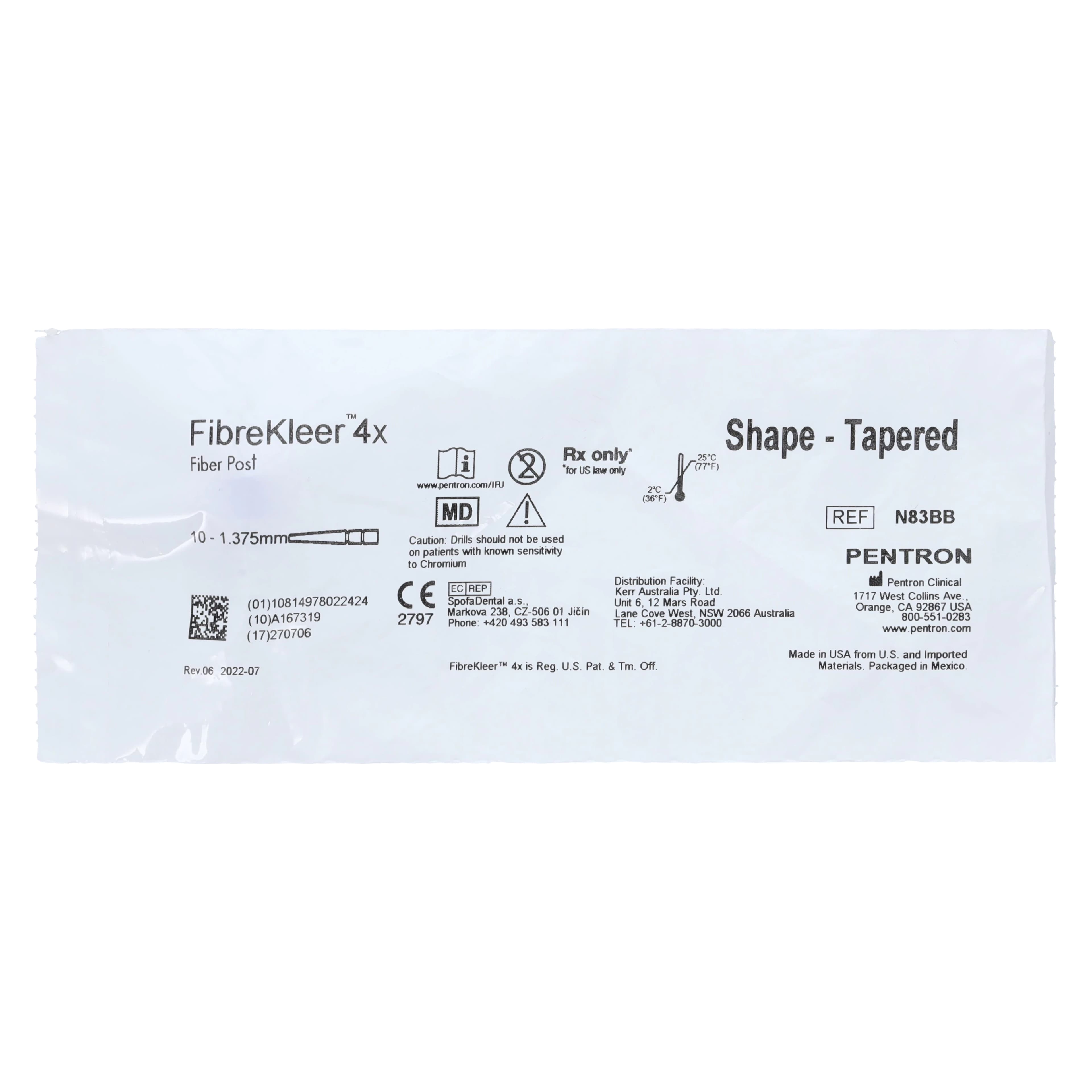 FibreKleer 4X Tapered Fiber Post Refill, 1.375 mm, Purple, 10/Pk, N83BB - FibreKleer 4X Tapered 1.375 Posts, Purple (10) - Image 1