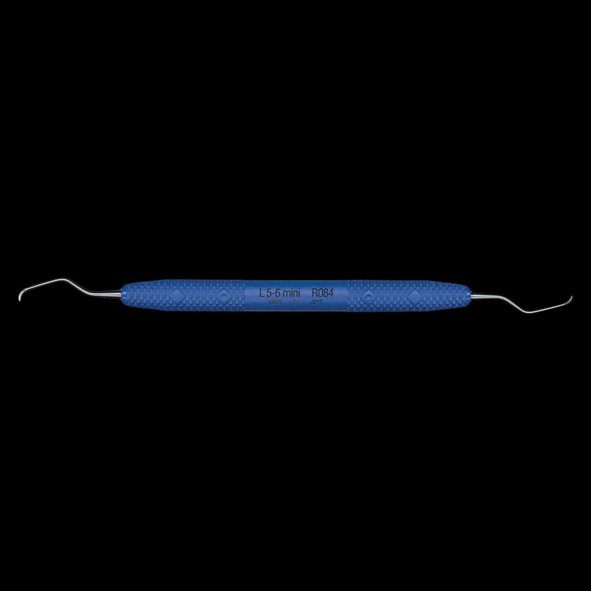PDT Cruise Langer 5-6 Mini Universal Curette, Double End, Nautical Blue Resin Handle, R084 - Langer 5-6 Mini Curette R084 - Image 1
