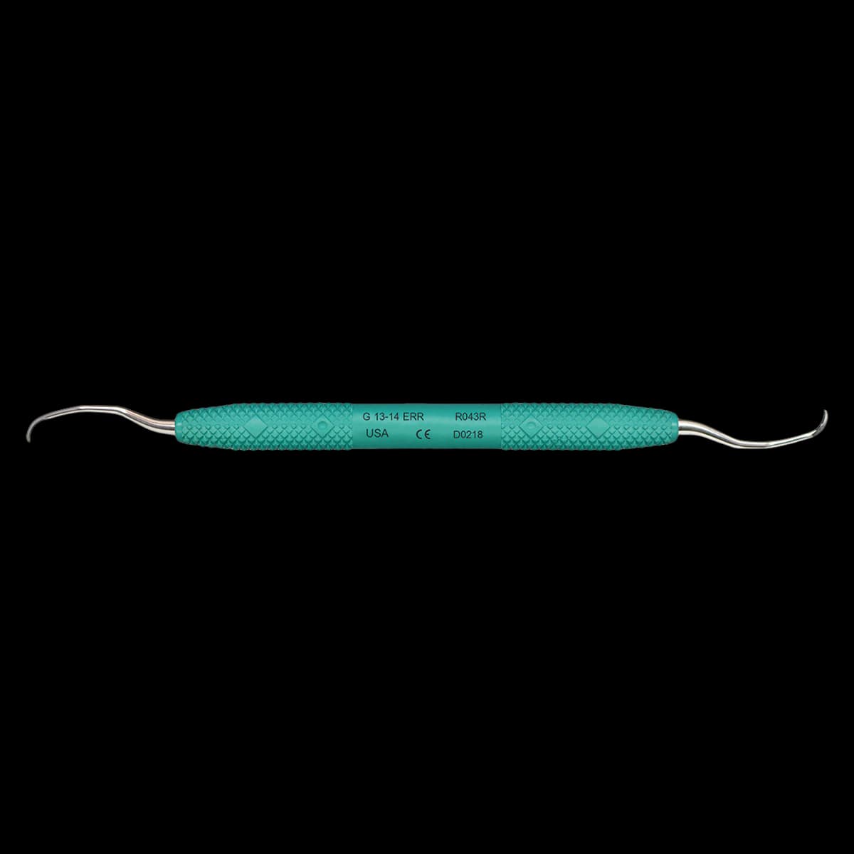 PDT Amazing Gracey 13-14 Extended Reach Rigid Curette, Caribbean Green Handle, R043R - Gracey 13-14 Extended Reach Rigid R043R - Image 1