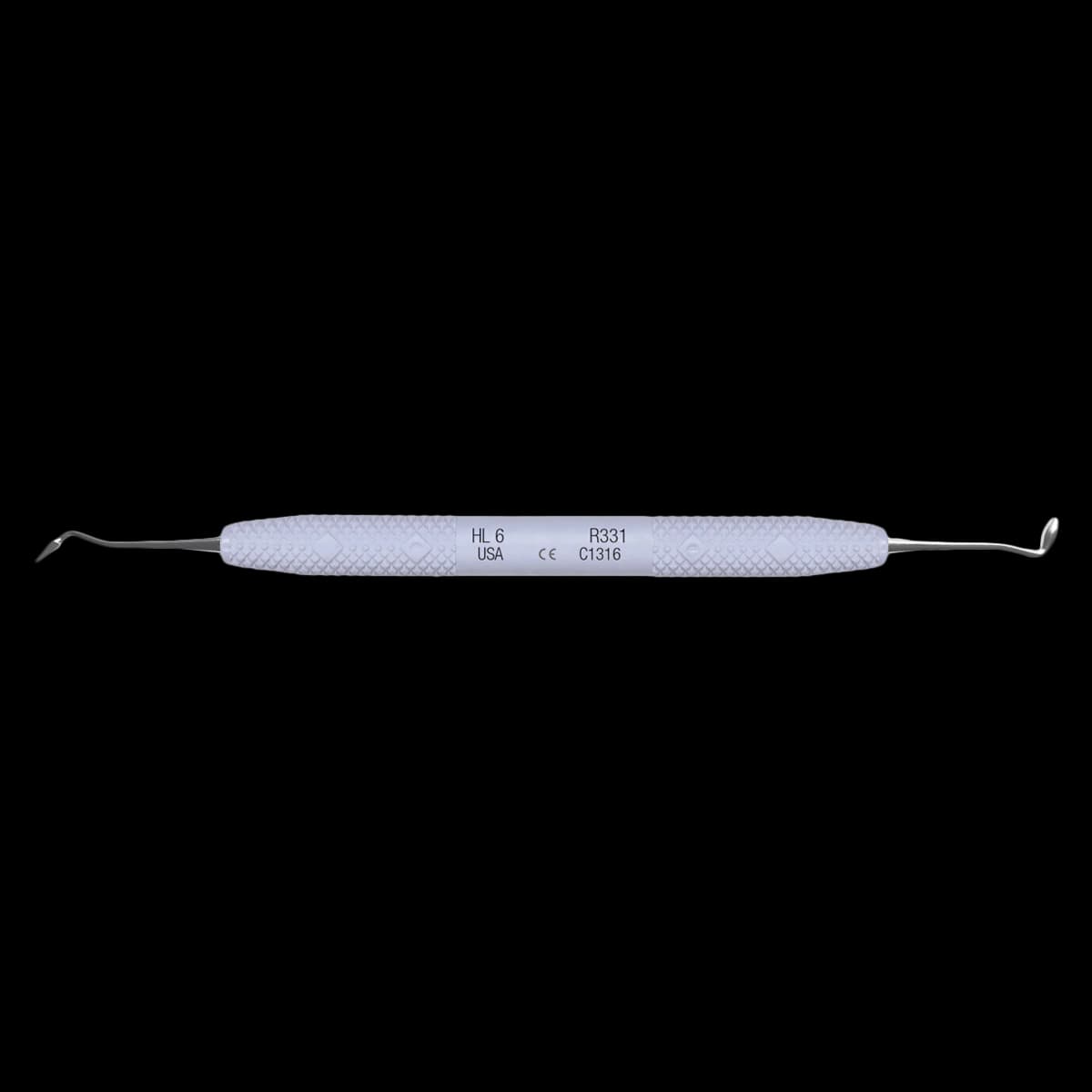 PDT Hollenback 6 Carver, Double End, Restorative Instrument, Alabaster Gray Handle, Each - Carvers - Hollenback 6 - Image 1