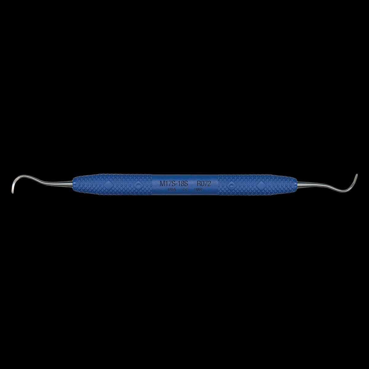 PDT Cruise McCall 17S/18S Universal Curette, Double-Ended, Nautical Blue Resin Handle, 6.5", R072 - McCall 17S-18S PDT Cruise Instrument R072 - Image 1