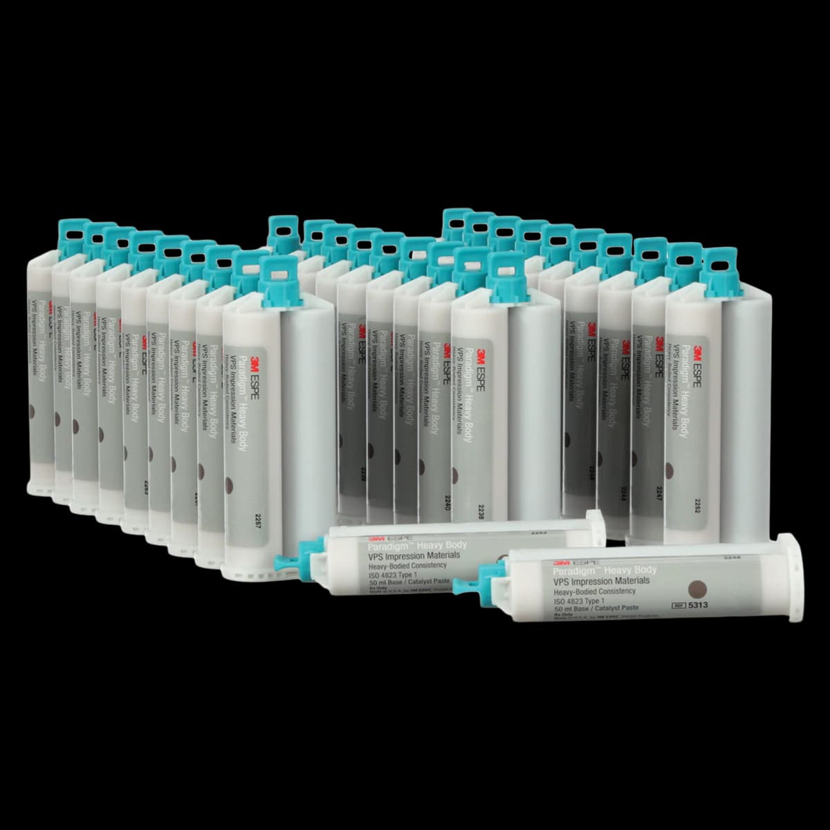 Paradigm VPS Impression Material, Heavy Body, Regular Set, Jumbo Refill Cartridges, 50 ml, 30/Pk, 5313J - Paradigm VPS Impression Material, Cartridge Jumbo Refill, Heavy Body, Regular Set, 50 ml, 30/Pk - Image 1
