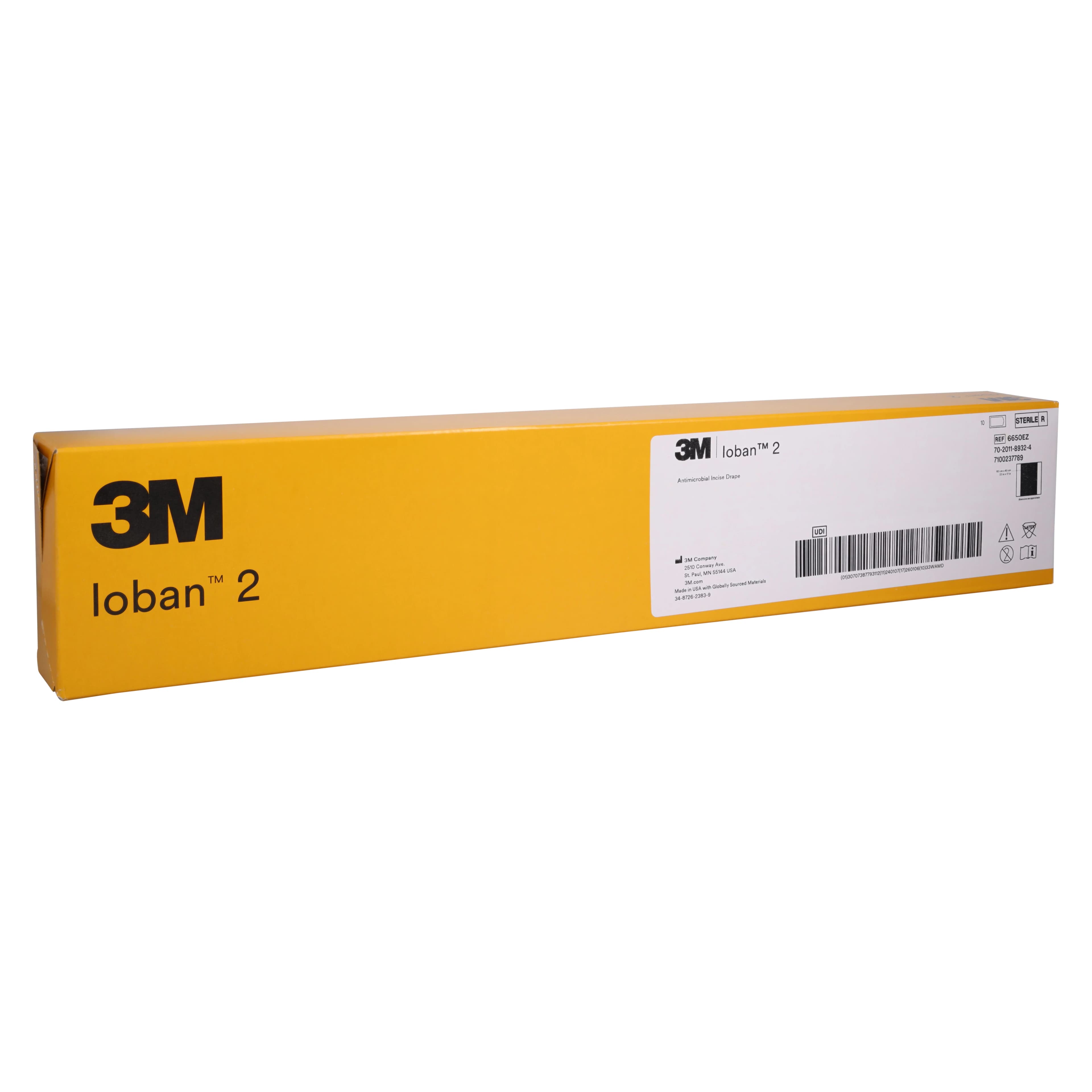 3M Ioban 2 Antimicrobial Incise Drape, 23" x 17", Sterile, Non-Fenestrated, 10/Bx, 6650EZ - 3M IOBAN 2 ANTIMICROBIAL INCISE DRAPE, 6650EZ - Image 1