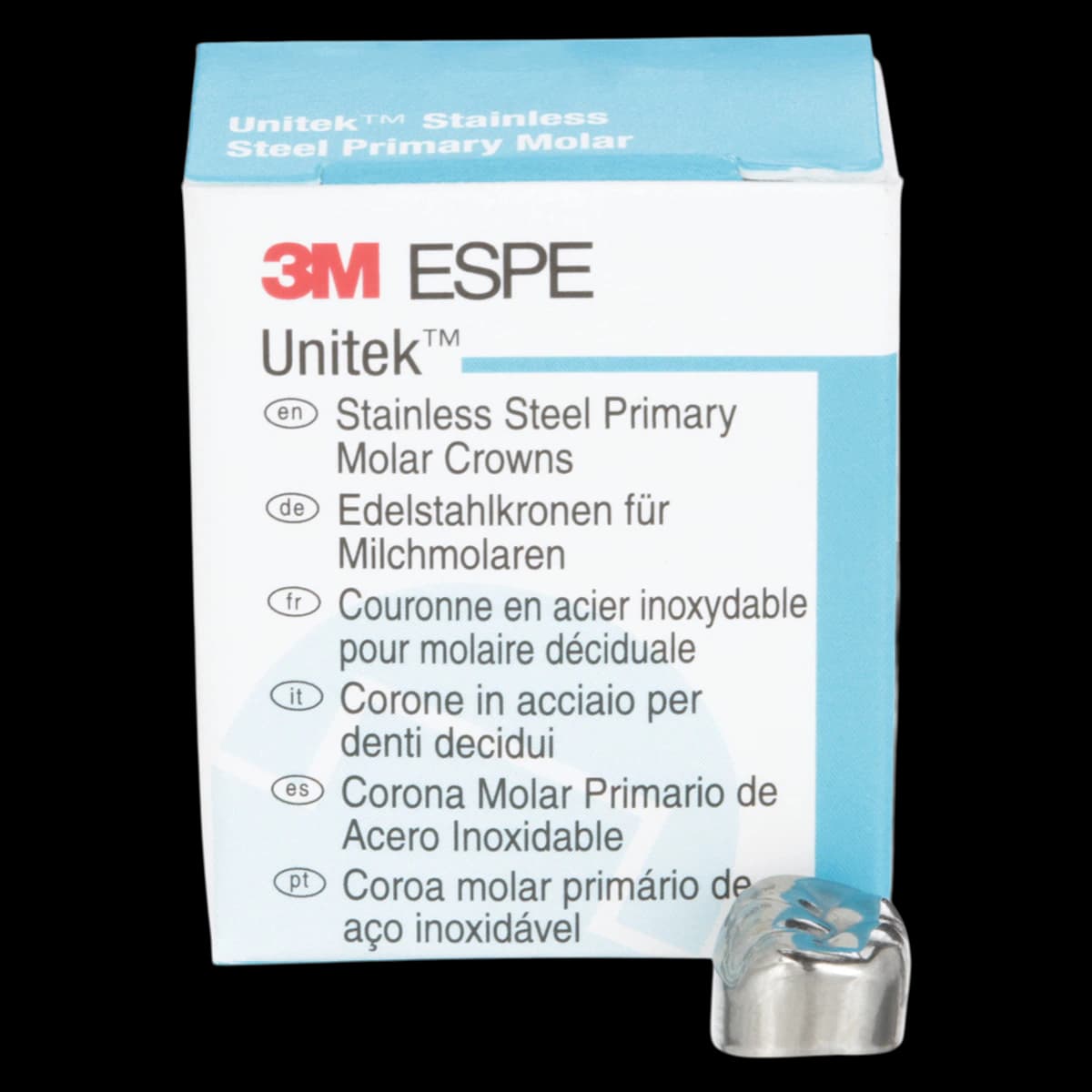 3M Unitek Stainless Steel Primary Molar Crown, Lower Right Second Primary Molar, Size 3 (2LR3), 5/Box, 900243 - 3M Unitek SS Primary Molar Crowns Lower Right Second Primary Molar Size 3 5Bx - Image 1