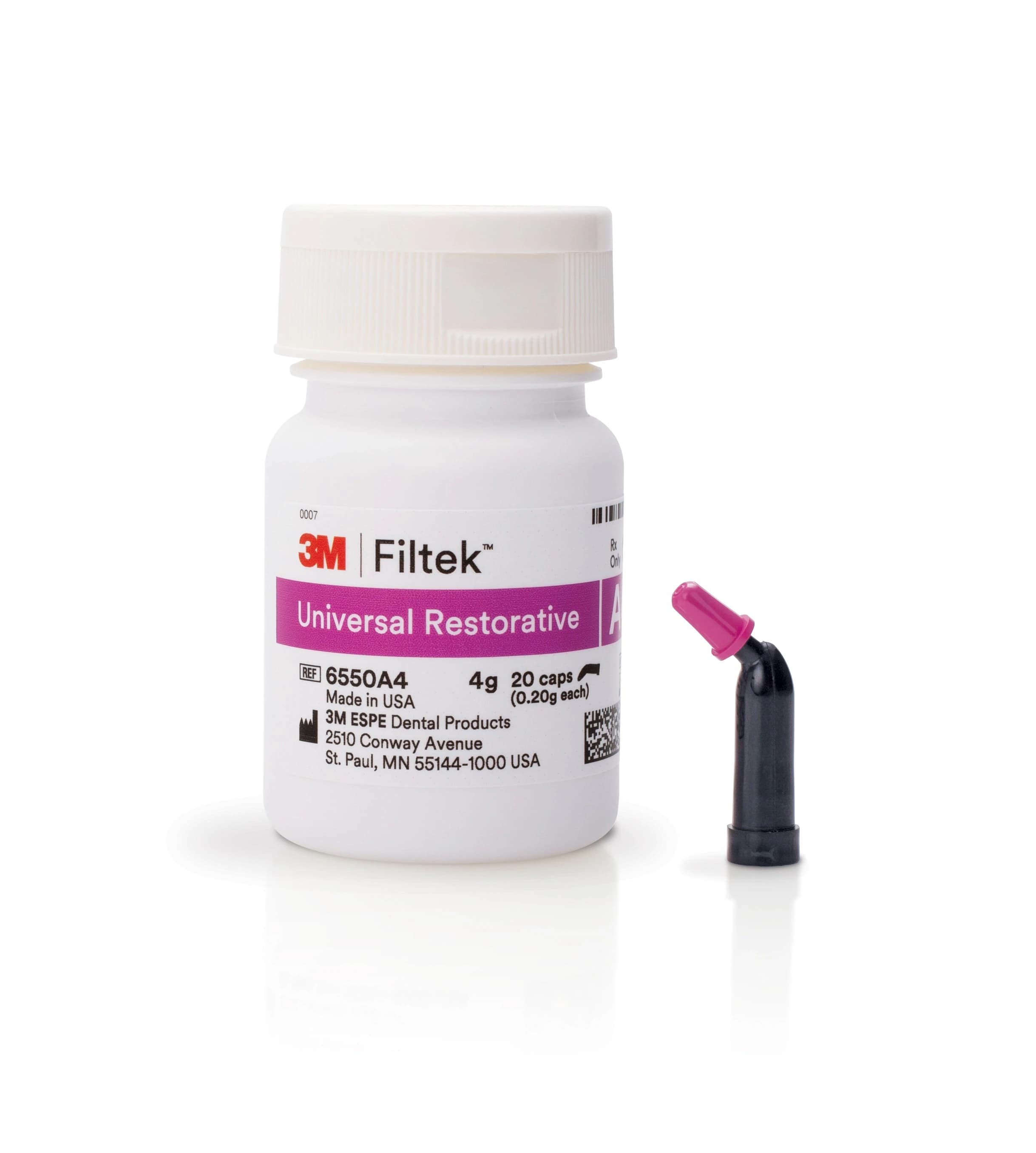 3M Filtek Universal Restorative Capsules, Shade A4, 0.2 g, 20/Pk, 6550A4 - Filtek Universal Capsules A4 0.2gm 20Bx - Image 1