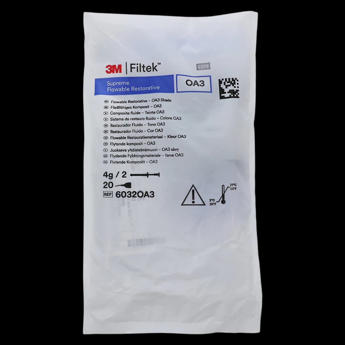 3M Filtek Supreme Ultra Flowable Restorative Syringe Refill, Opaque A3, 2 g, 2/Pk, 6032OA3 - Filtek Supreme Ultra Flowable, Syringe Refill, 2 g, Opaque A3, 2/Pk, 6032OA3 - Image 1