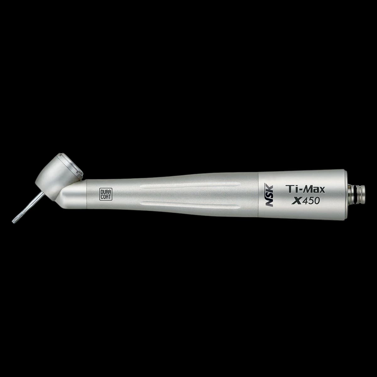 NSK Ti-Max X450 Series High Speed Air Handpiece, 45° Angle, Non-Optic, Push-Button Autochuck, Triple Spray, NSK Backend, P1088 - Ti-Max X450 Series High Speed Air Handpieces – Standard Head, 45° Angle, Push-Button Autochuck, Triple Spray - X450, Non-Optic, Interchangeable Connection - Image 1