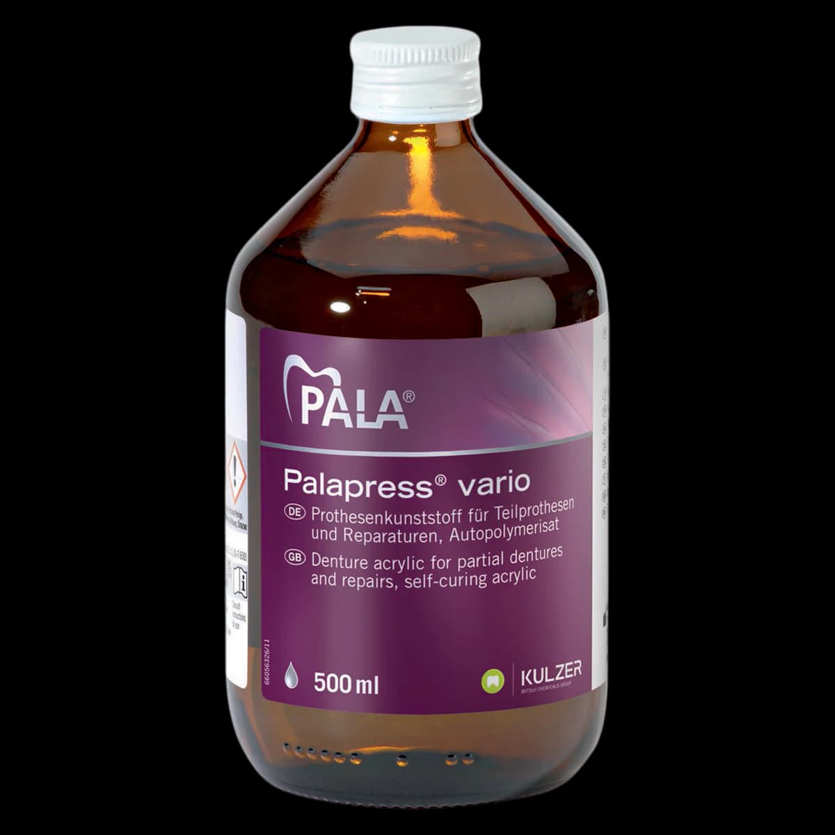 Kulzer Palapress Vario Self-Cure Denture Base Acrylic Liquid, 500 mL Bottle, 64707864 - Palapress Vario Liquid (500ml) - Image 1