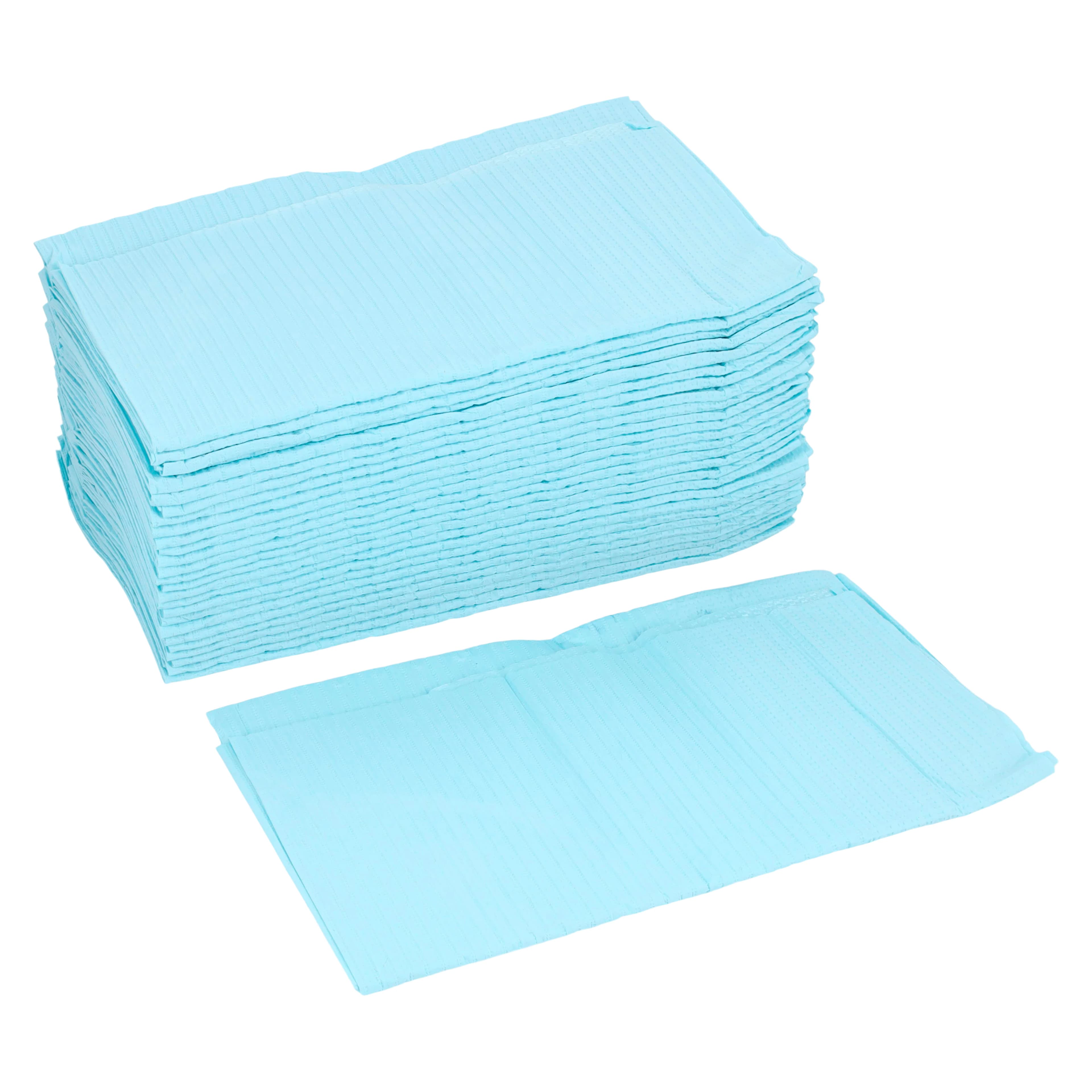 Crosstex Poly-Gard 3-Ply Patient Towel, Tissue/Poly, Blue, 19" x 16", 500/Case, WGXBL - Poly-Gard Patient Towels - Image 1