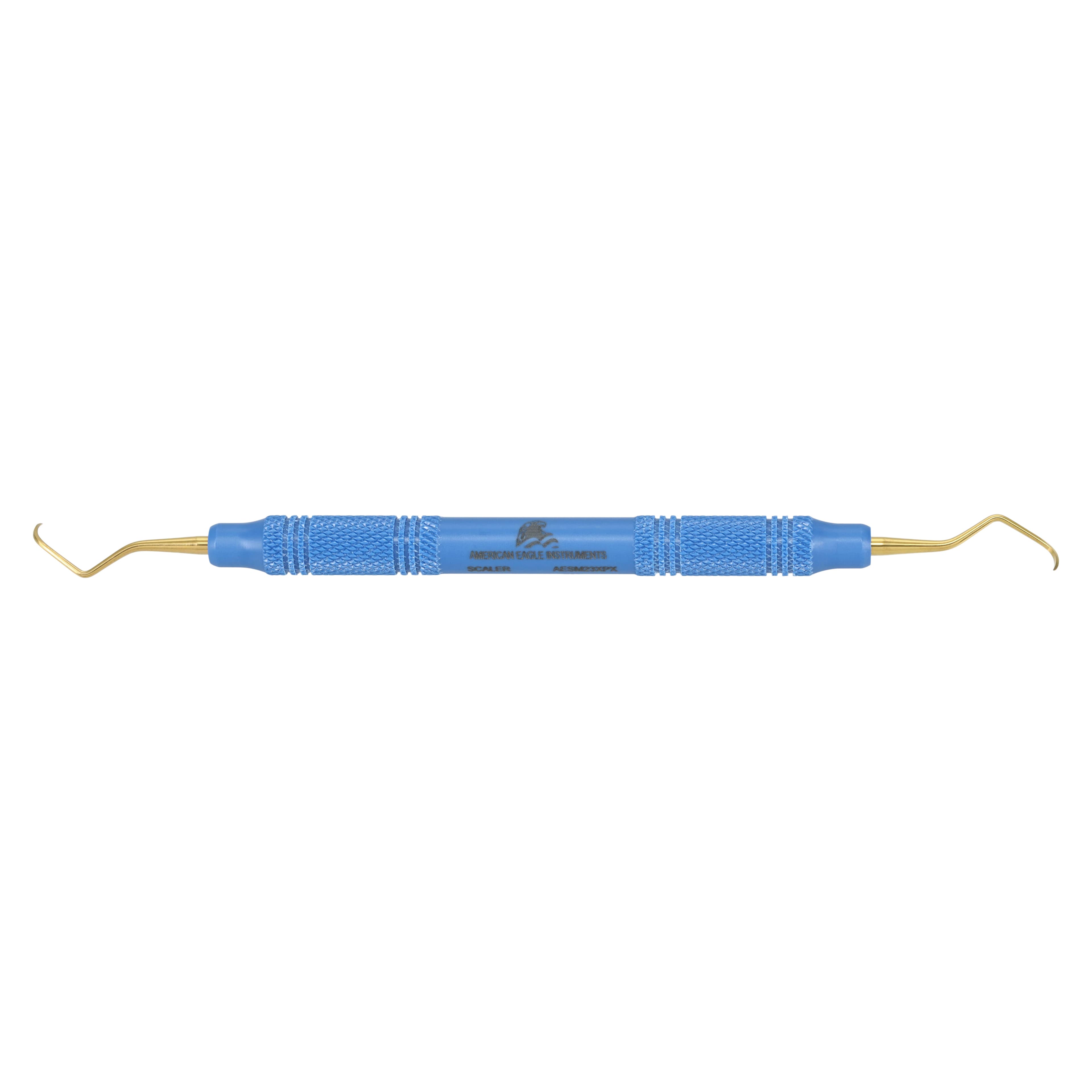 American Eagle #M23 XP Sharpen-Free Sickle Scaler, Double-Ended, Posterior, EagleLite Resin Handle, 3/8", Blue, 1/Pk, AESM23XPX - Sickle Scaler, XP, # M23, Posterior, EagleLite, Resin, 3/8", Blue, 1/Pk, AESM23XPX - Image 1