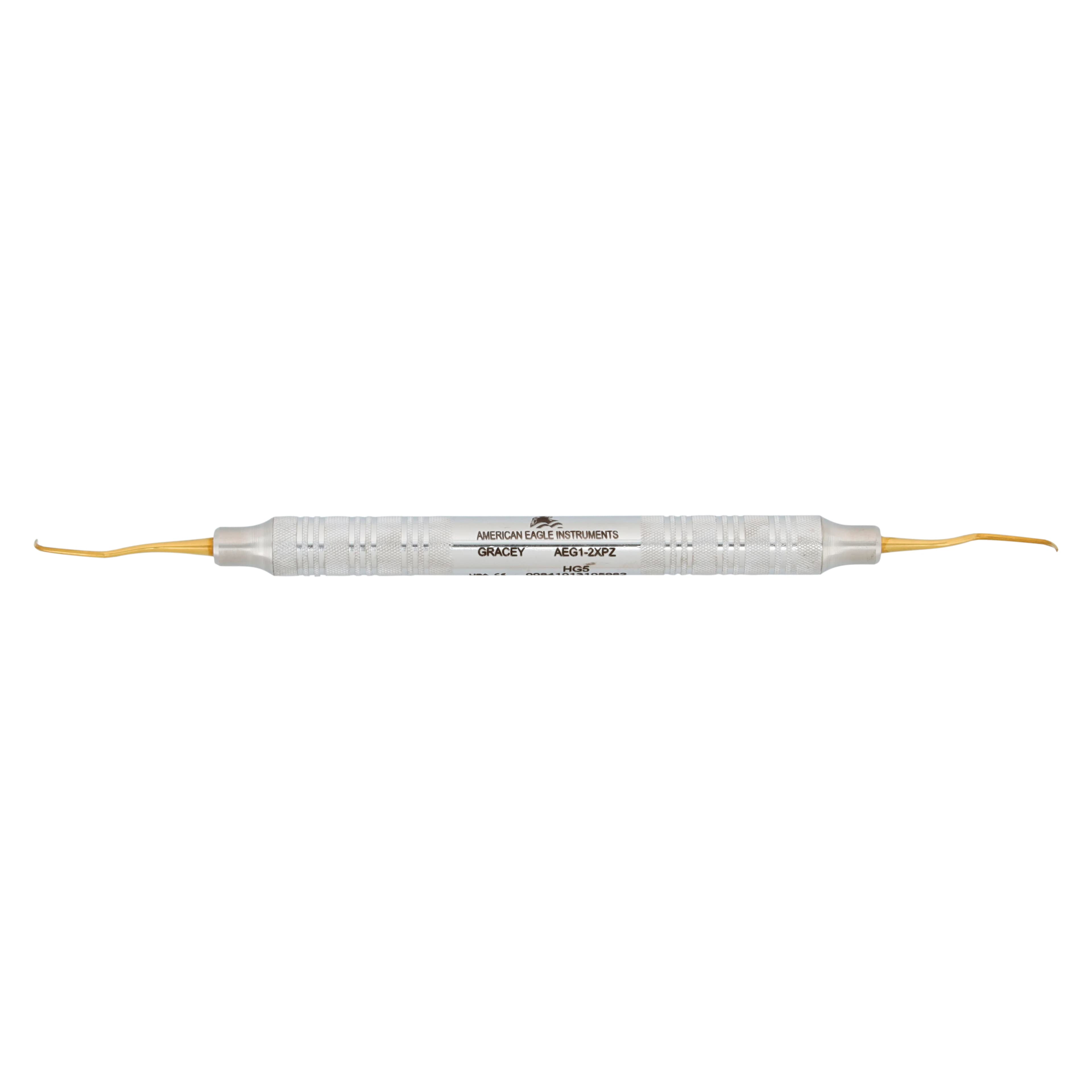 Standard Gracey Curette, XP, #1-2, Anterior, EagleLite Stainless Steel Handle, 3/8", Double End, AEG1-2XPZ, 1/Pk - Standard Gracey Curette, XP, # 1-2, Anterior, EagleLite Handle, 3/8", Stainless Steel, 1/Pk, AEG1-2XPZ - Image 1