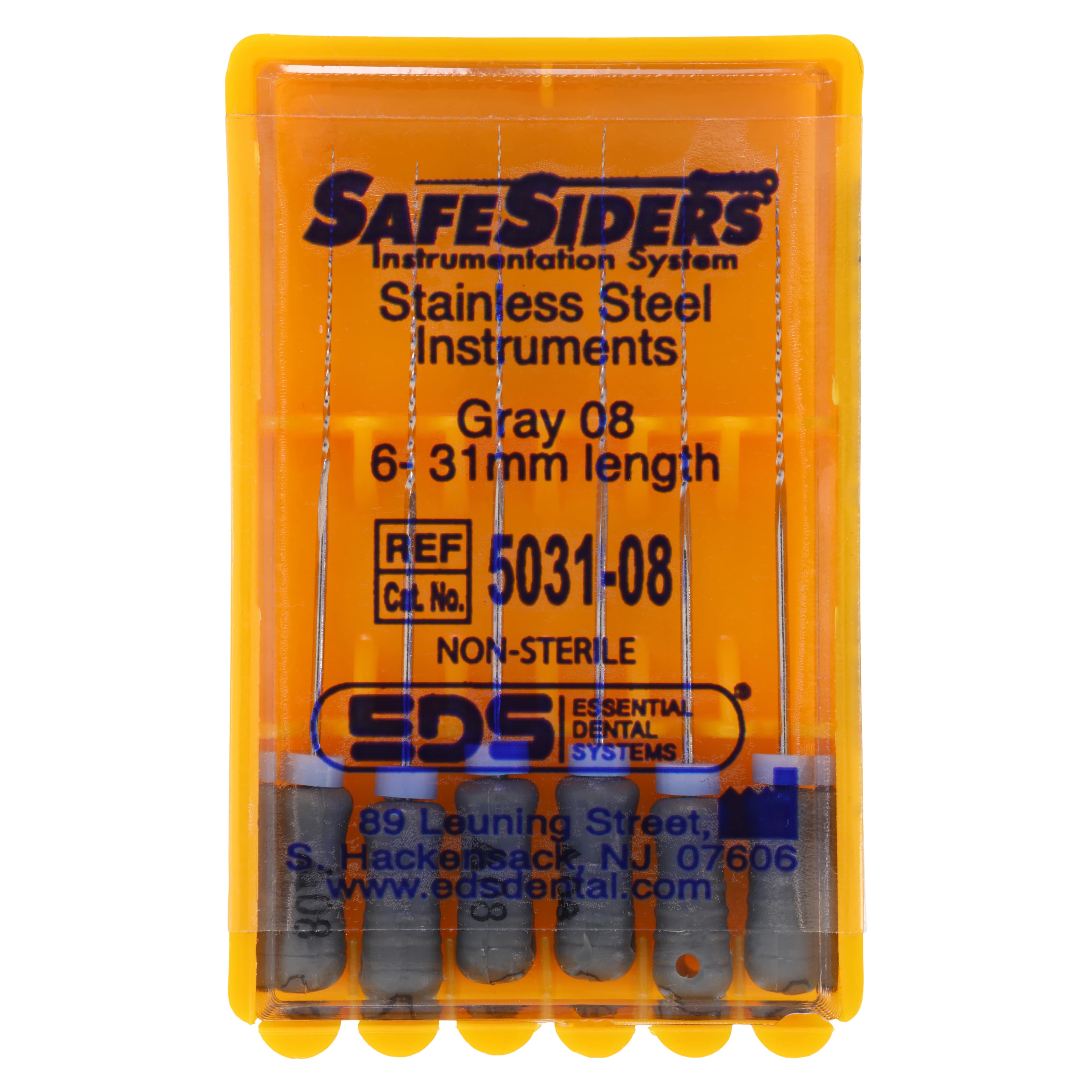SafeSiders Stainless-Steel Hand Reamers, 31 mm, 0.02 Taper, #08, Grey, 6/Pkg, 5031-08 - SafeSiders, , 31 mm, 6/Pkg, Gray, #08, 02Taper, 5031-08 - Image 1