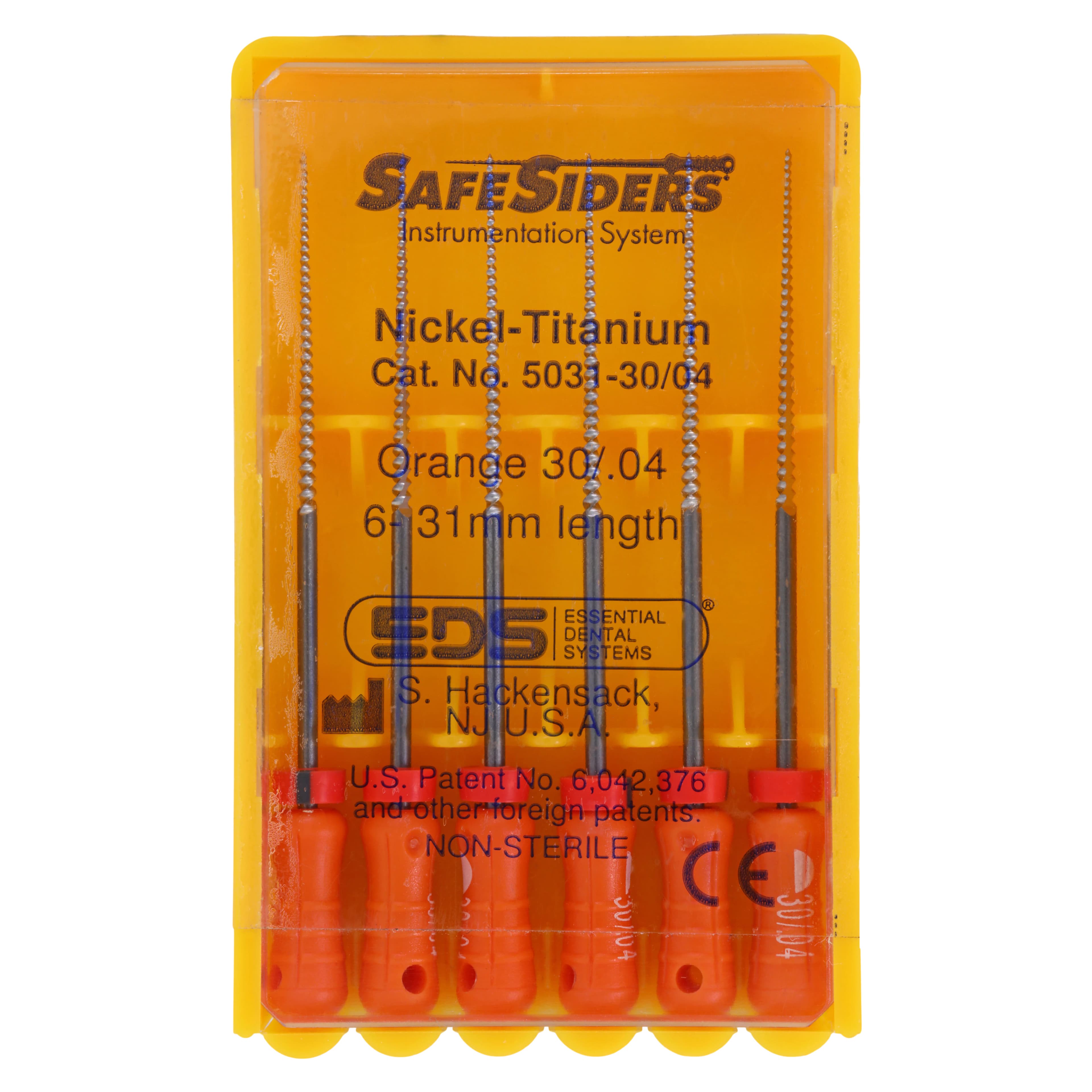 SafeSiders NiTi Hand Reamers, 31 mm, #30/.04 Taper, Orange, 6/Pkg, 5031-30/04 - SafeSiders, , 31 mm, 6/Pkg, Orange, #30/.04, 5031-30/04 - Image 1