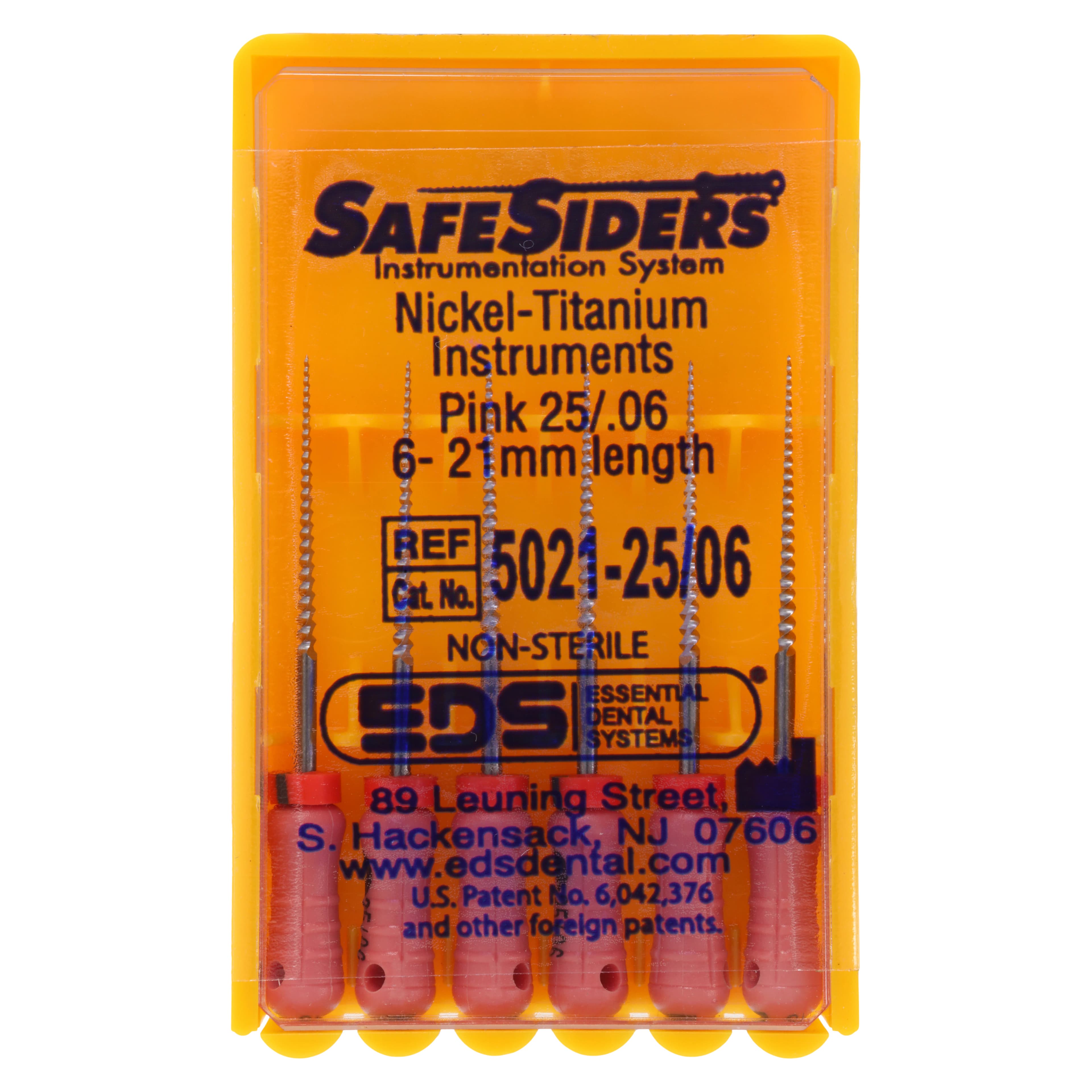SafeSiders NiTi Endodontic Hand Reamers, #25/.06 Taper, 21 mm, Pink, 6/Pkg, 5021-25/06 - SafeSiders, , 21 mm, 6/Pkg, #25, 06Taper, 5021-25/06 - Image 1