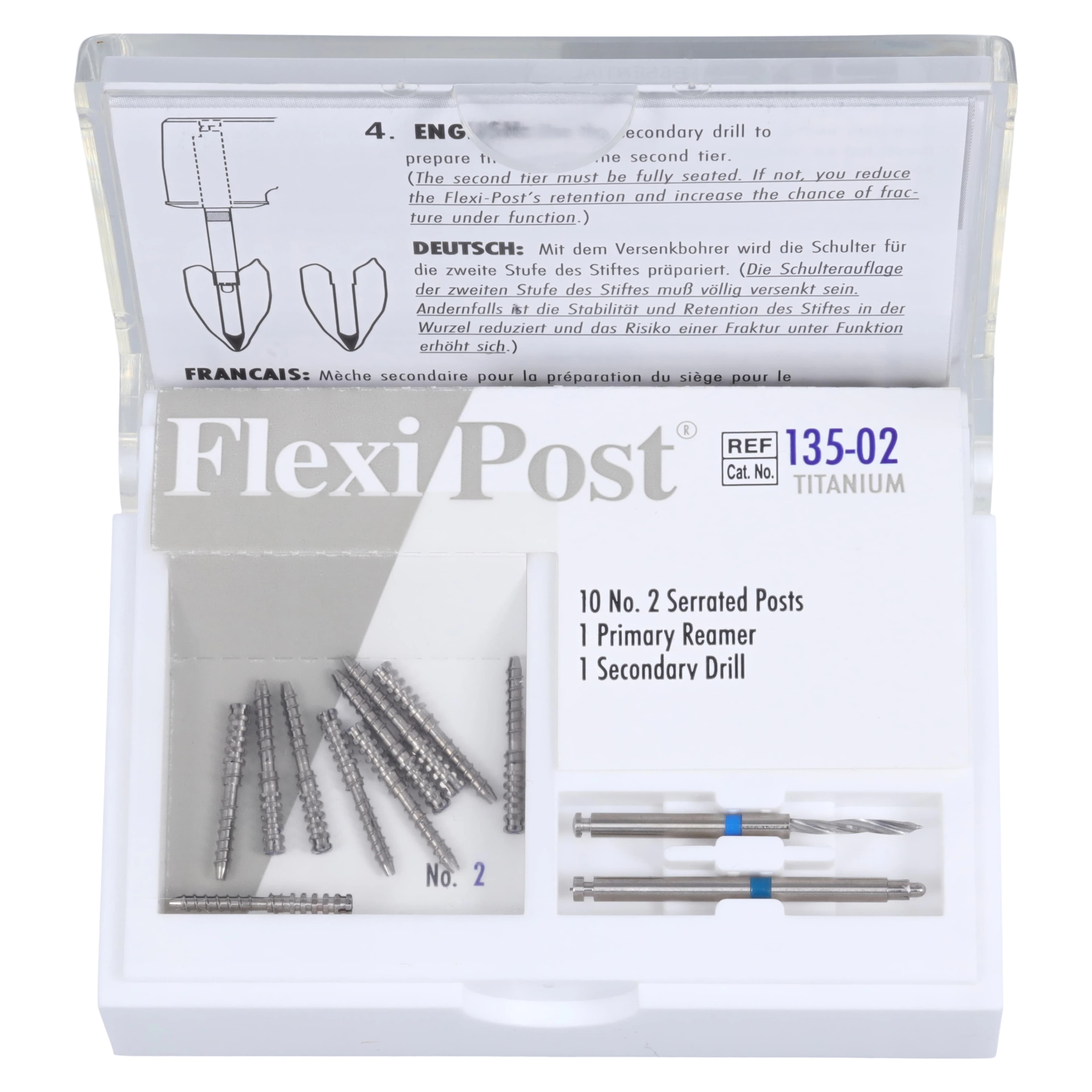 Flexi-Post Titanium Prefabricated Split Shank Post Refill Kit, Size 2, Blue, 10/Pk, 135-02 - Flexi-Post Titanium Size 2 Refill Kit (10) - Image 1
