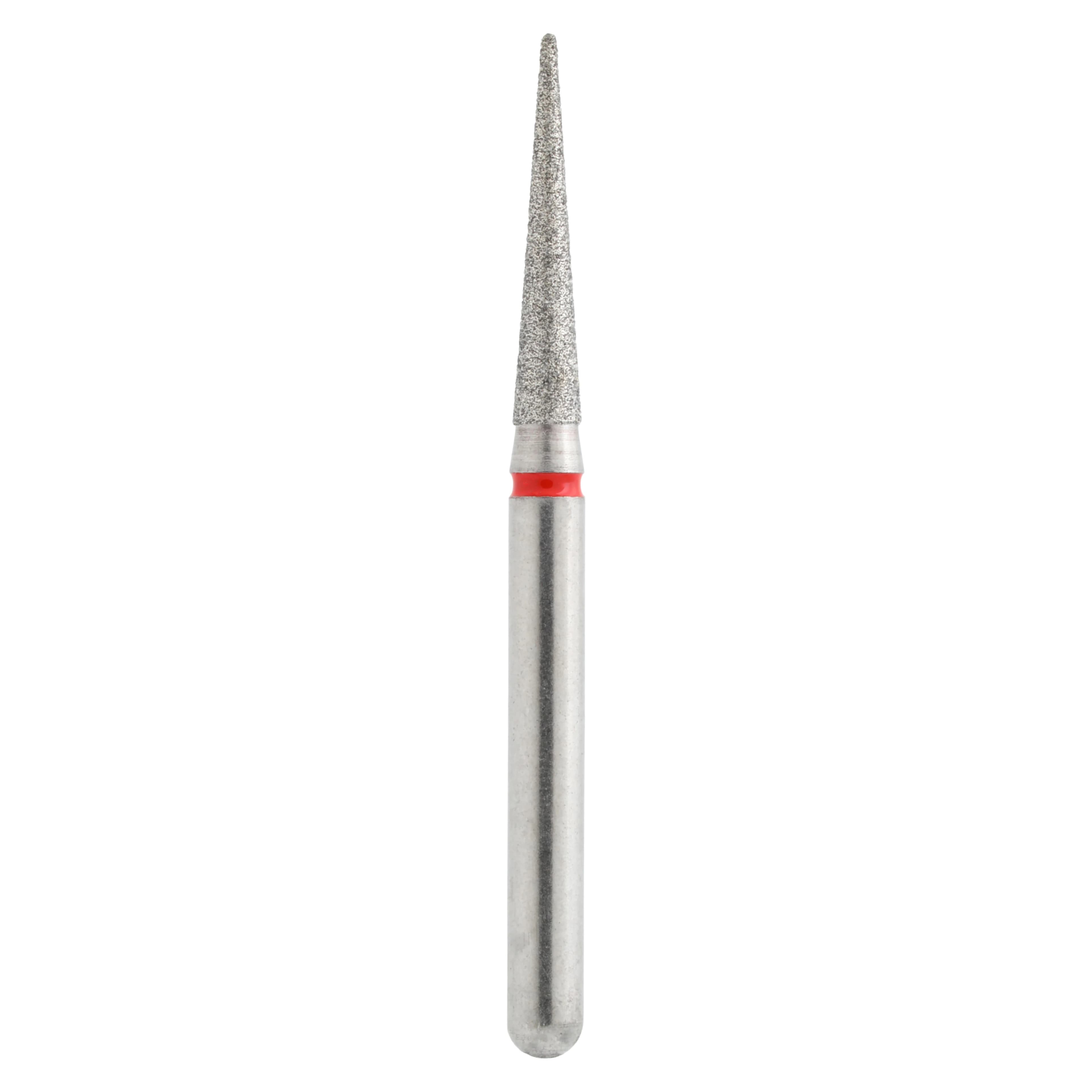 Alpen X1 Diamond Single-Use Burs, FG, #858-014F, Cone Pointed End, Fine, Red, 1.4 mm, 25/Pk, X858F014 - Alpen X1, Diamond Single Use Burs, FG, # 858-014F, Cone Pointed End, Fine, Red, 25/Pk, X858F014 - Image 1