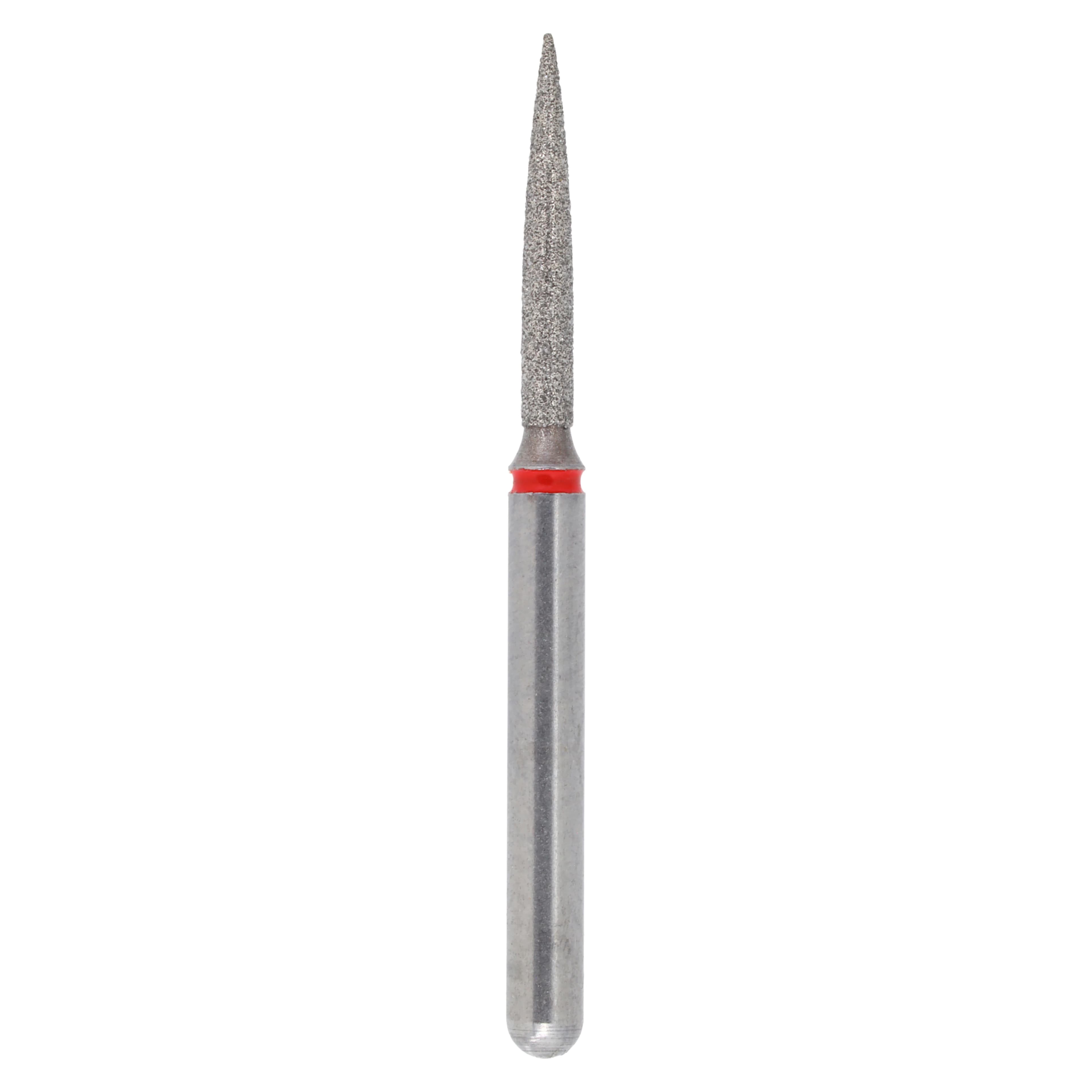 Alpen x1 Single-Use Diamond Bur, FG, Flame #862, Fine Grit, 1.0 mm Diameter, 8.0 mm Length, Red, 25/Pkg, X862F010 - Alpen® x1 Single Use Diamond Burs – FG, Fine, Red, 25/Pkg - Flame, # 862, 1.0 mm Diameter, 8.0 mm Length - Image 1