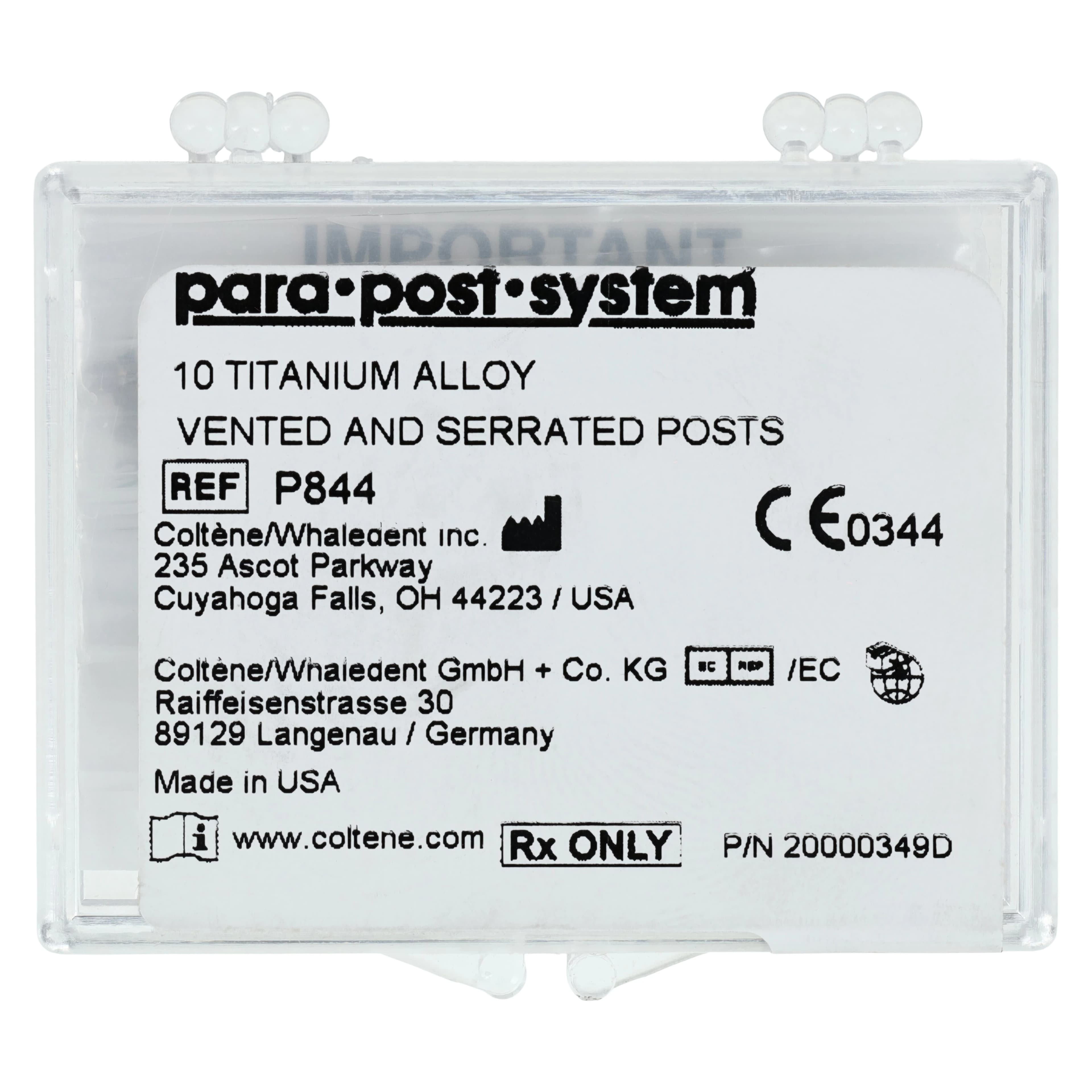 ParaPost Titanium Endodontic Post Refill, Size 4, Yellow, 0.040" (1.0mm), 10/Pk, P84-4 - ParaPost, Titanium, Refill, Yellow, 10/Pk, P844 - Image 1
