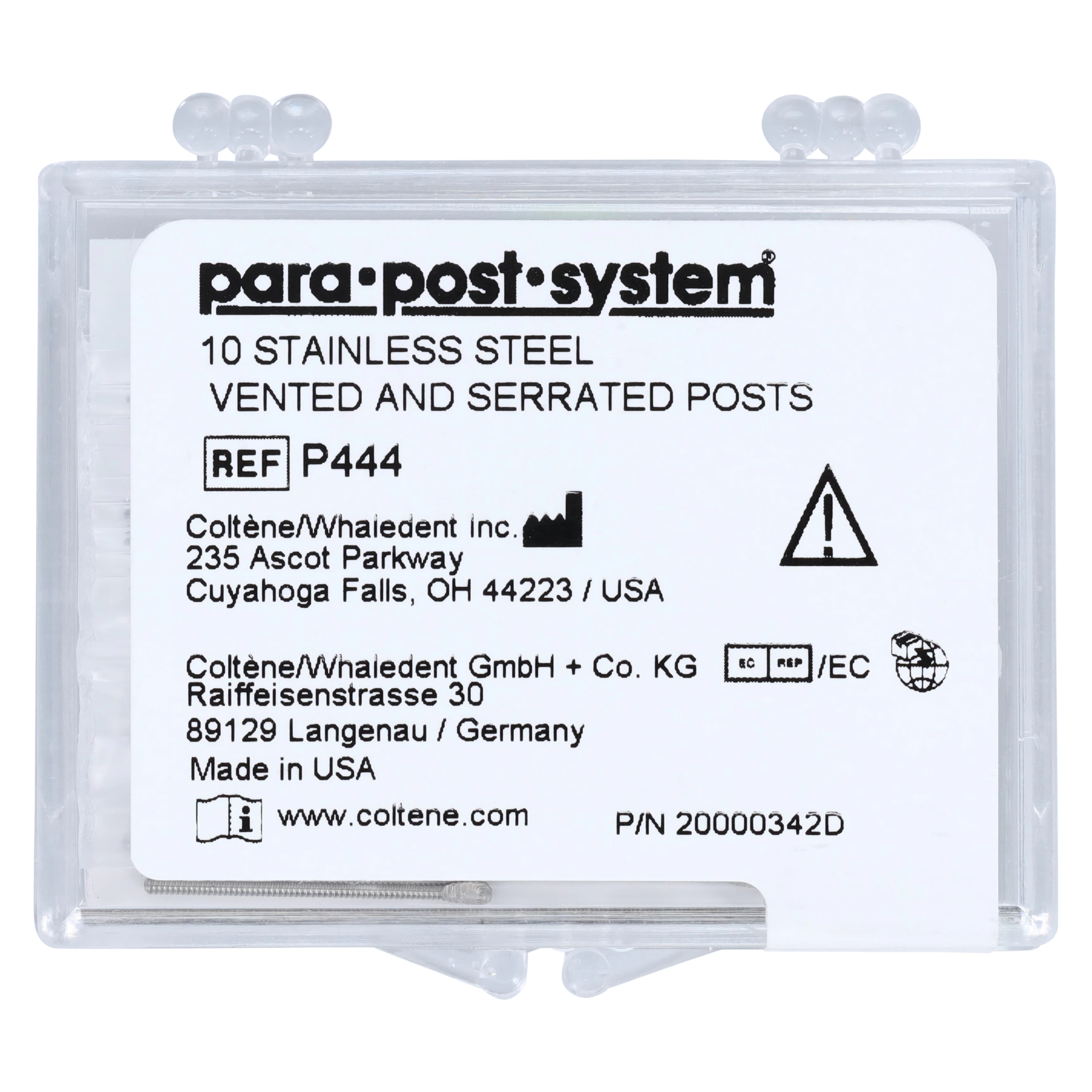 ParaPost Stainless Steel Endodontic Posts, Size 4, .040" (1.00mm), Yellow, Refill, 10/Pk, P444 - ParaPost, Stainless Steel, Refill, Yellow, 10/Pk, P444 - Image 1