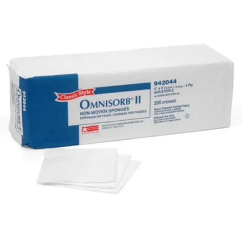 Omnisorb II Non-Woven Sponges, 4" x 4", 4-Ply, Non-Sterile, 2000/Case, 942044 - Omnisorb II Sponge Non-Woven N/S 4x4 2000/Cs, 942044 - Image 1