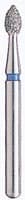 BluWhite Diamond™ Bur FG 610R, Regular Grit, Football Shape, Blue Ring, Friction Grip, 1.8 mm Diameter, 2.8 mm Length, 5/Pkg - BluWhite Diamond™ Burs – FG, Football, 5/Pkg - Regular, Blue, Equilibrating & Contouring, # 610R, 1.8 mm Diameter, 2.8 mm Length - Image 1