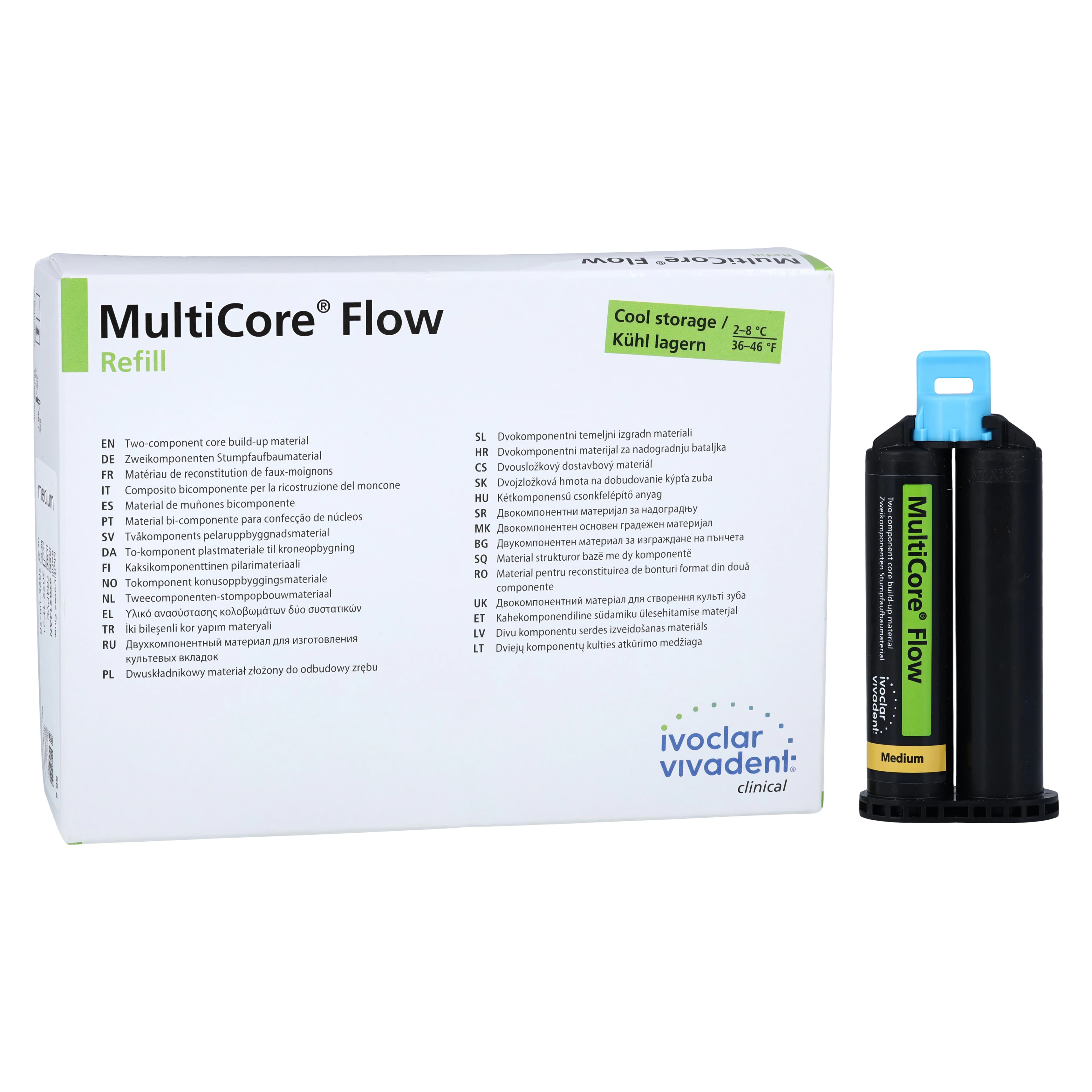 Ivoclar Vivadent MultiCore Flow Refill, 50g, Medium Shade, Cartridge, 578914AN - MultiCore Flow Refill 50G Medium - Image 1