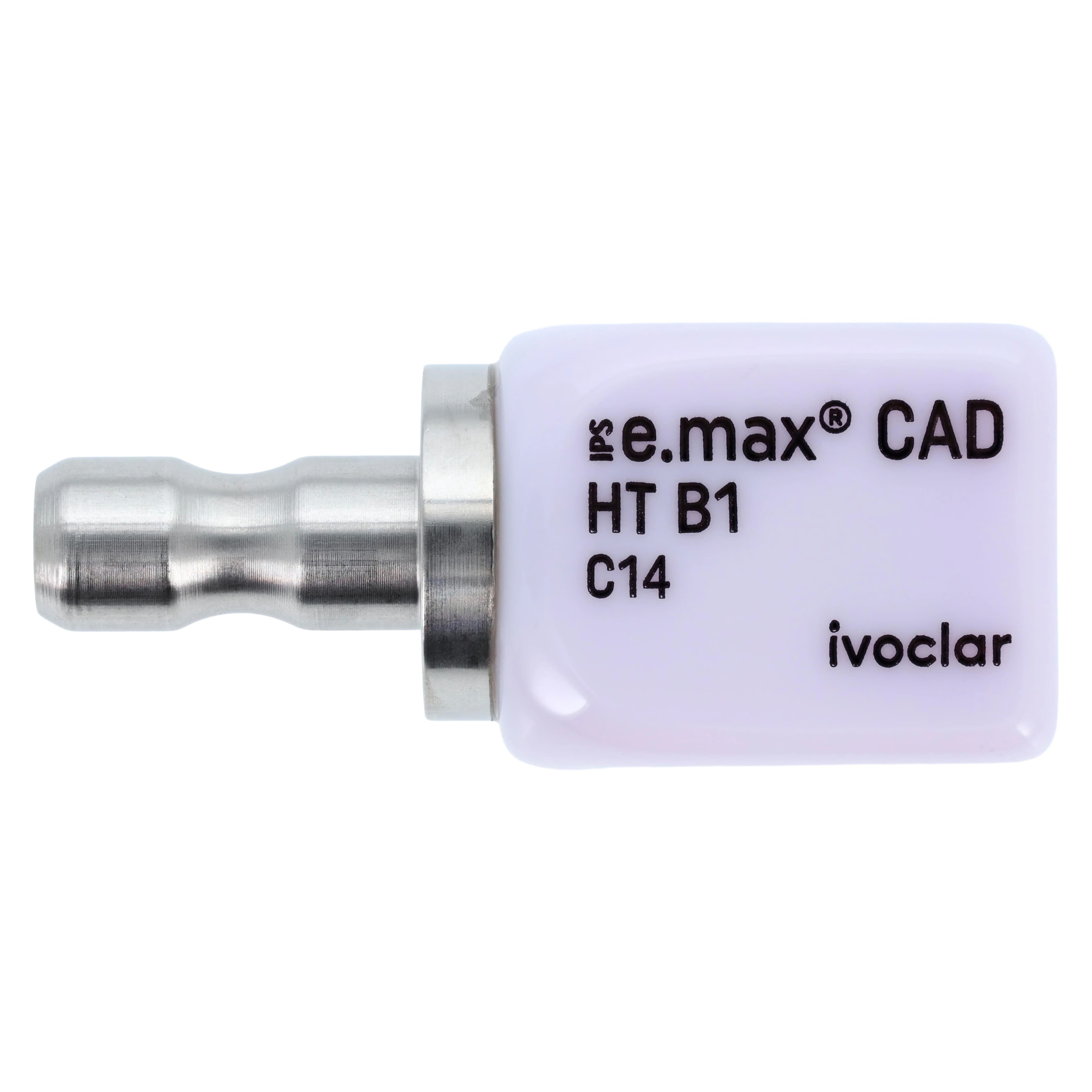 IPS e.max CAD HT CEREC/inLab Milling Block, Shade B1, Size C14, 5/Pkg - IPS e.max CAD CEREC/inLab HT B1 C14 (5) - Image 1