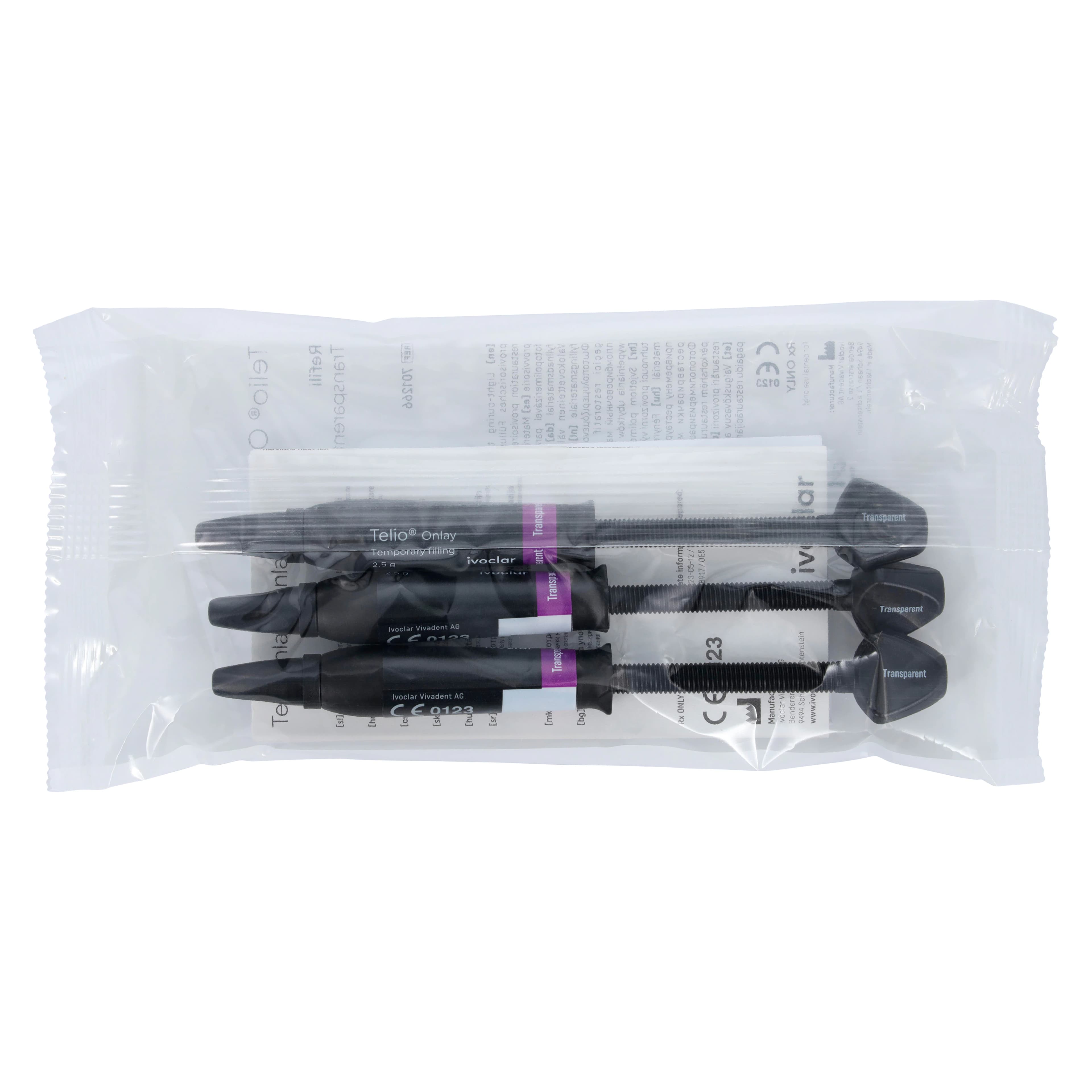 Telio CS Onlay Syringe Refill, Transparent, 2.5 g, 3/Pkg, 701266 - Telio Onlay Syringe Transparent 2.5gm 3Pk - Image 1