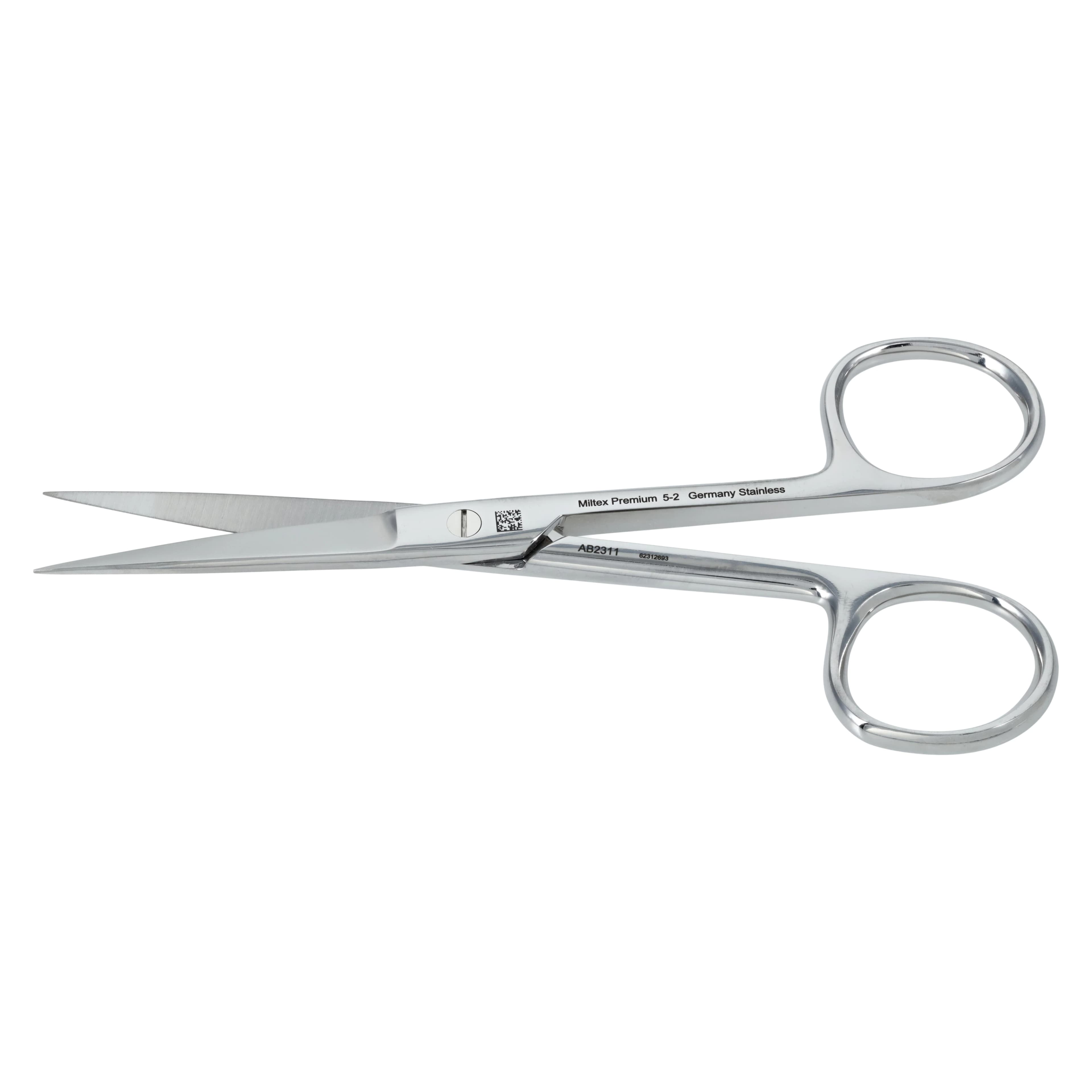 Miltex Surgical Operating Scissors, Straight, Sharp/Sharp, Stainless Steel, 4-1/2", 5-2 - Surgical Scissors – 4-1/2" Straight - Surgical Scissors – 4-1/2" Straight - Image 1