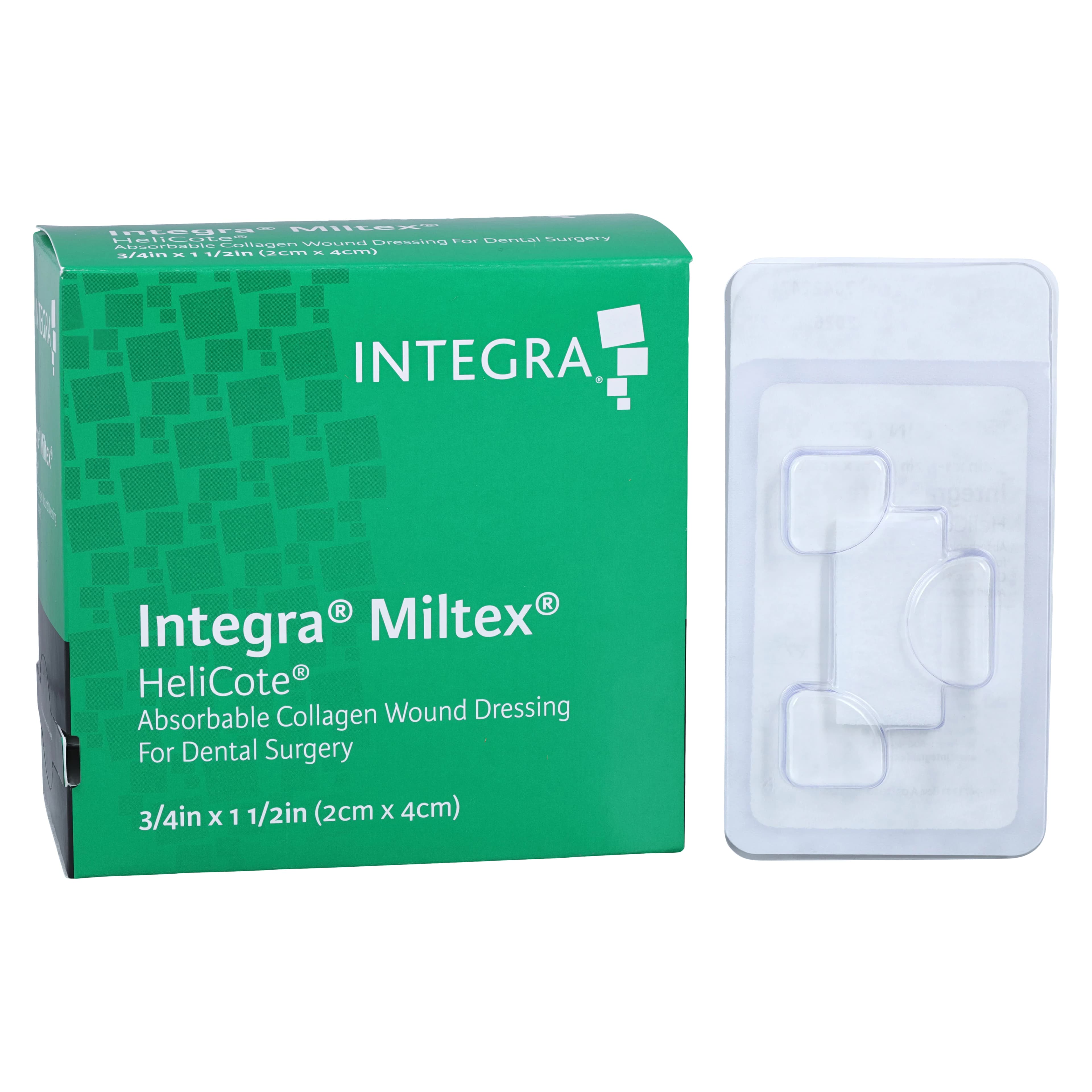 HeliCOTE Absorbable Collagen Wound Dressing, 3/4" x 1.5" (1.9 cm x 3.8 cm), Sterile, 10/Pkg, 62-201 - Helicote 10/Box 62-201 - Image 1