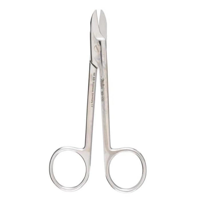Miltex Wire Cutting Scissors, 4-3/8" Straight, One Serrated Blade, Stainless Steel - Miltex Wire Cutting Scissors - 4-3/8" - Straight, One Serrated Blade - Image 1