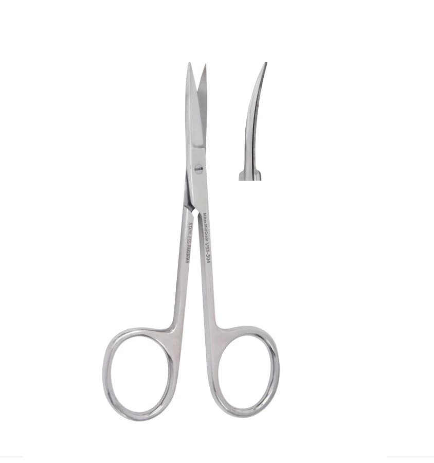 Miltex Vantage Iris Scissors, Curved, 4-1/8", Stainless Steel, V95-306 - Iris Scissors 4-1/8 Curved - Image 1