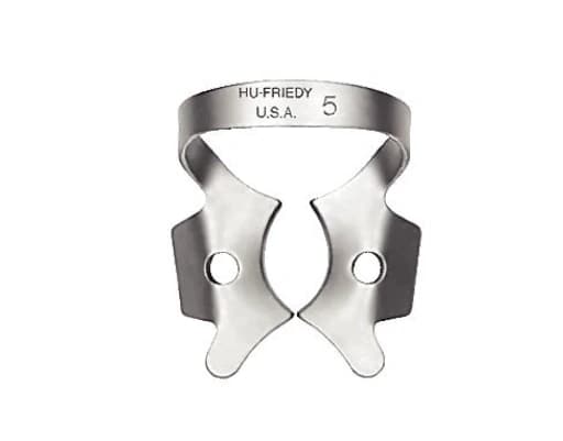 Ivory Rubber Dam Clamp, Wingless, #W5, Stainless Steel, Large Upper Molar, 50057526 - Ivory, Rubber Dam Clamp, # W5, 50057526 - Image 1