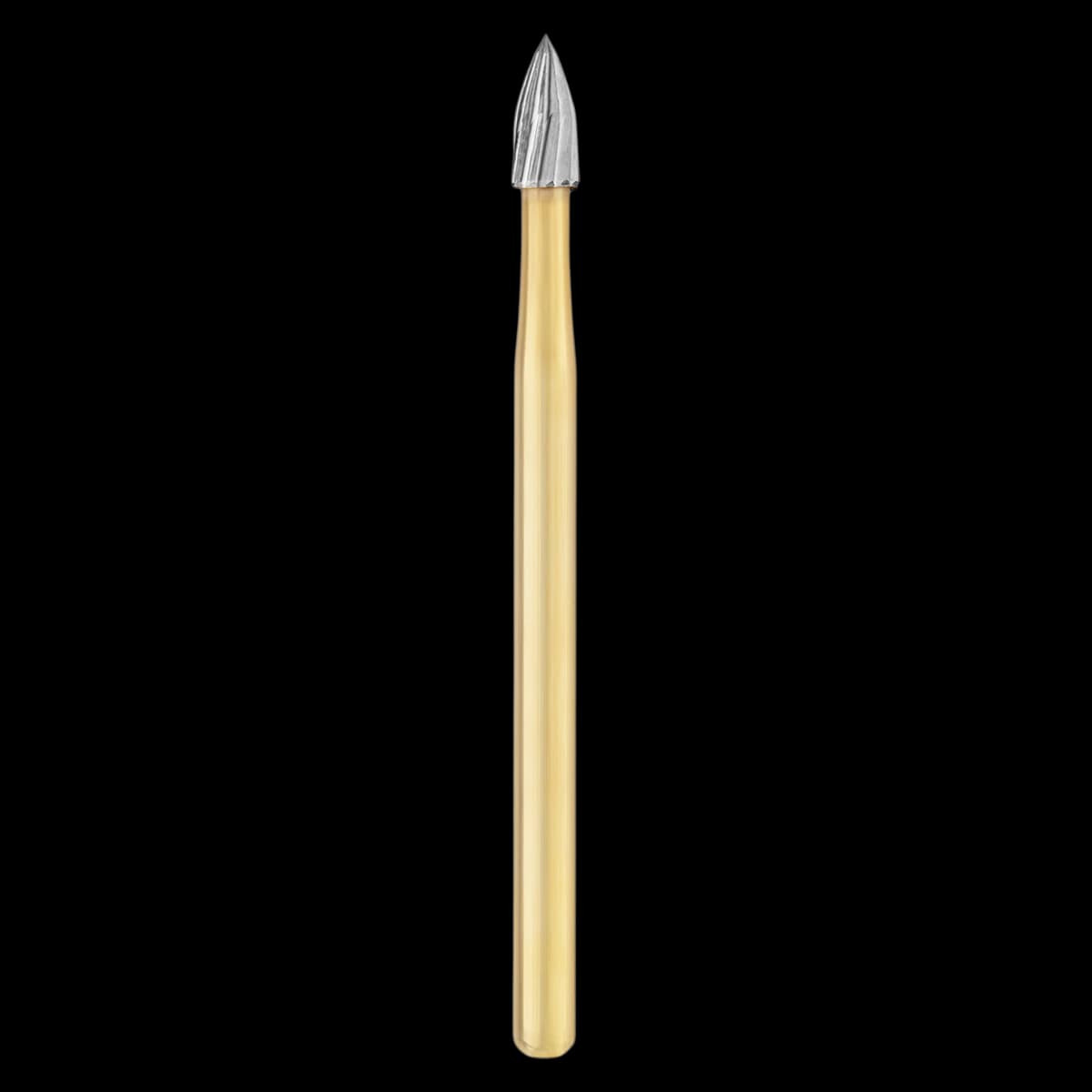 SS White #7106 Surgical Length Trimming & Finishing 12-Blade FG Carbide Bur, Flame Shape, 5/Pk - Surgical Trimming and Finishing 12 Blade FG Carbide Burs - Image 1