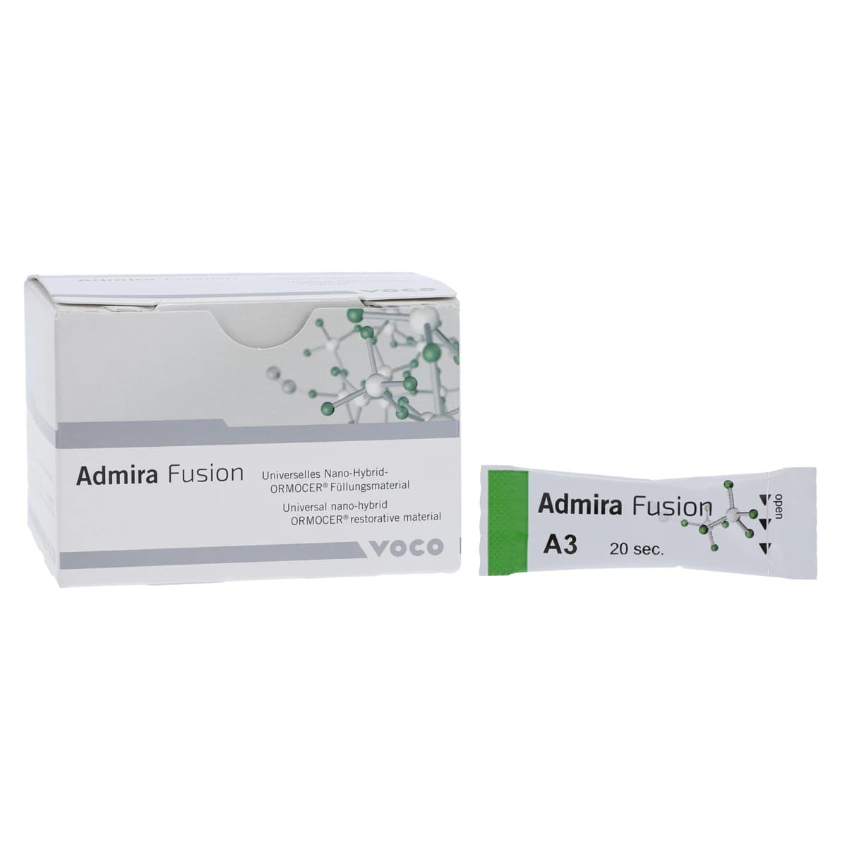 Admira Fusion Universal Nano-ORMOCER Restorative Composite, Light-Cure, Capsule Refill, 0.2 g, Shade A3, 15/Pk, 2784 - Admira Fusion .2g Capsule Shade A3 Pack of 15 - Image 1