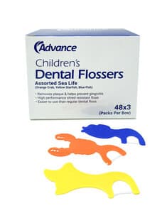 Advance Children's Flossers, Assorted Sea Life, 48 Packs of 3 Flossers (144 Total) - Advance Children's Flossers, 48 Packs of 3 Flossers - Image 1