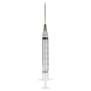 BD 3 mL Syringe with 21G x 1-1/2" Luer-Lok Needle, 100/Box - Bd 3ml Syringe w/21GAx1-1/2 Luer-Lok Ndle (100) - Image 1