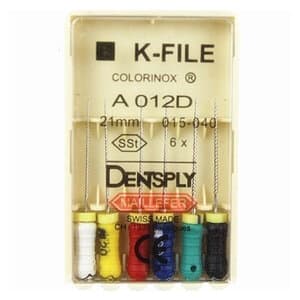 Dentsply Maillefer K-Files #15, 21mm, Stainless Steel, Pack of 6, #671102 - 15-21mm K Files PH (6) - Image 1