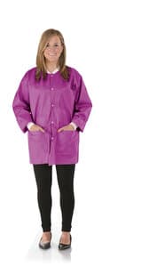 SafeWear Hipster Jacket, Hip Length, Poppy Pink, Small, Pack of 12 - SAFEWEAR HIPSTER JACKET SMALL POPPY PINK PK12 - Image 1
