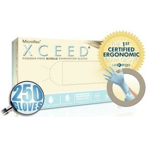 Microflex Xceed Nitrile Exam Gloves, Powder-Free, Non-Sterile, X-Large, Blue, 250/Box - MICROFLEX Xceed Nitrile Exam Gloves - Image 1