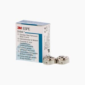 3M Unitek Permanent Stainless Steel Crown, LL5, Refill Pack of 5 - UNITEK CROWNS 2LL5 SS PERM. MOLAR - Image 1