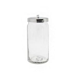 Tech-Med Glass Dressing Jar, 4" x 4", with Stainless Steel Lid, 6/Box - Glass Dressing Jar 4" x 4" w/ Stainless Steel Lid - Image 1