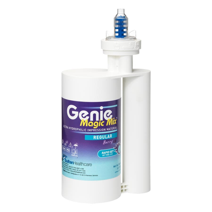 Sultan Genie VPS Magic Regular Body Rapid Set Impression Material, 380 mL Cartridge with 10 Mixing Tips, 78800 - Genie VPS Magic Regular Body Rapid Set (1) 380mL+ (10) Mixing Tips 78800 - Image 1