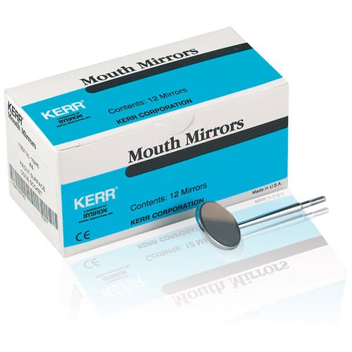 Kerr Cone Socket Front-Surface Chromium Mouth Mirrors, Size 4 (7/8"), Box of 12, 15975 - Kerr Size 4 Cone Socket Front-Surface Chromium Mouth Mirrors, Box of 12 - Image 1