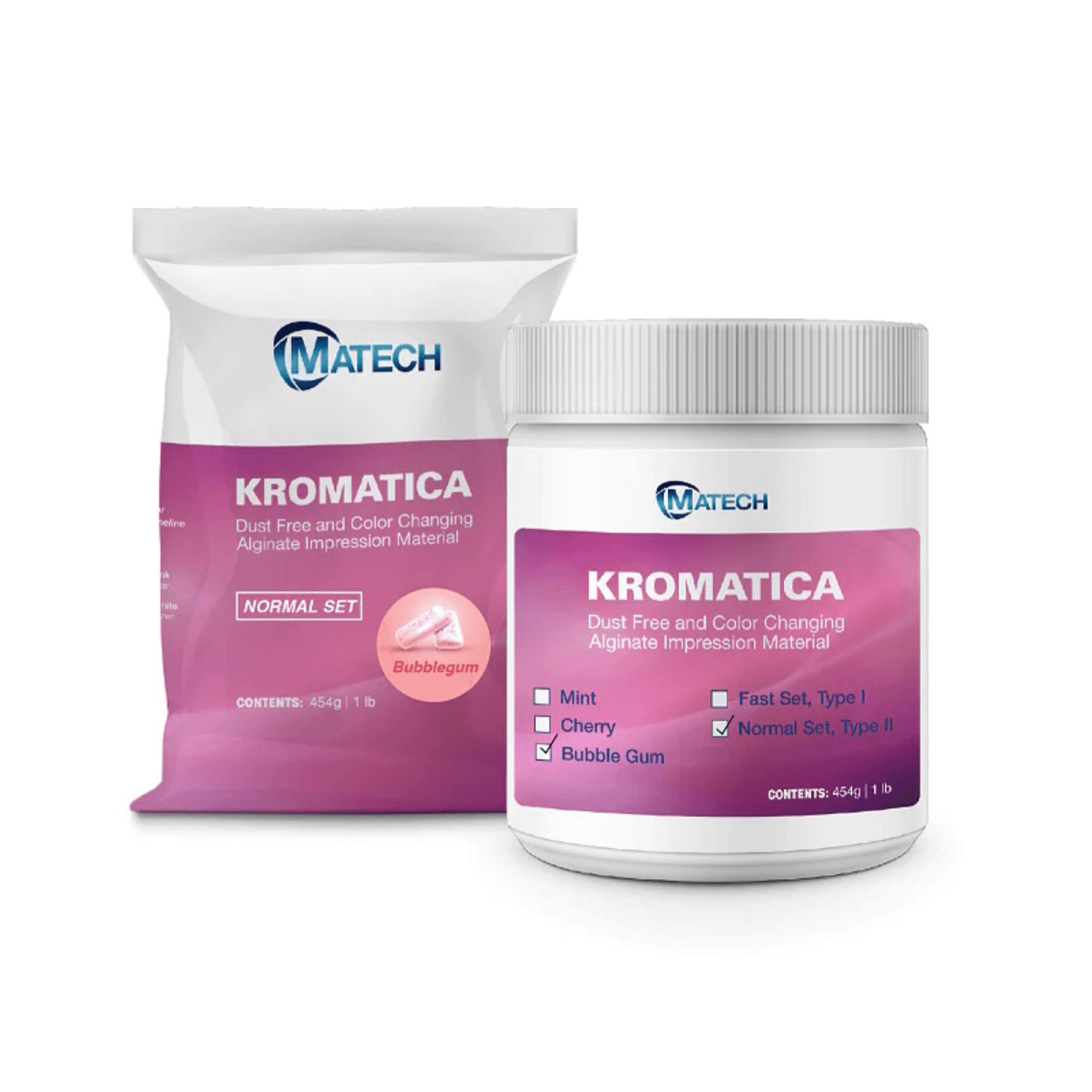 Kromatica Color-Changing Alginate Impression Material, Dust-Free, Normal Set, Bubblegum, 1 lb Container, 305-127 - Kromatica Color-Changing Alginate Impression Material, Dust-Free, Normal Set, Container, 1 lb, Bubblegum, 305-127 - Image 1