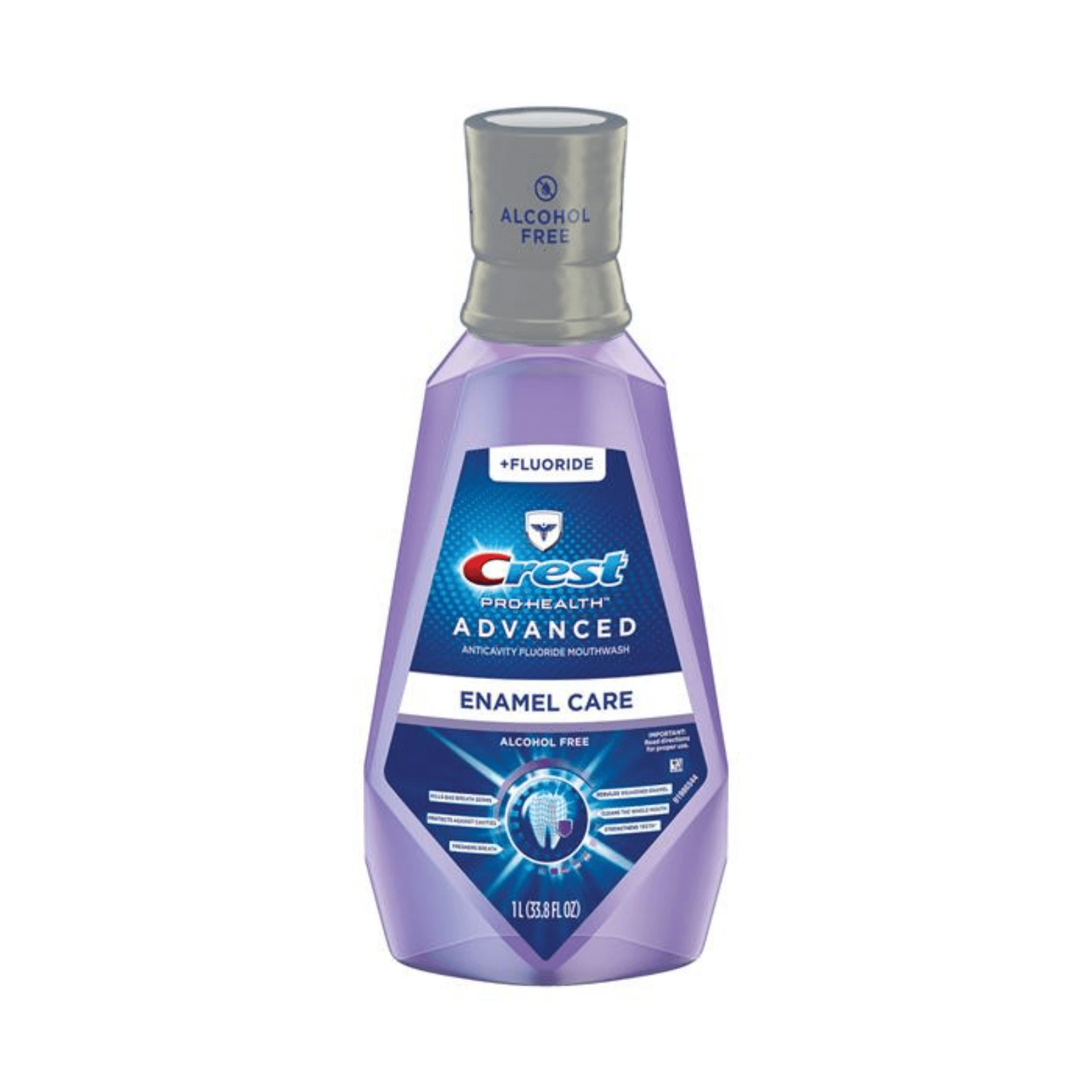 Crest Pro-Health Advanced Enamel Care Mouthwash, Purple Rinse, Fresh Mint, Alcohol Free, 1 L, 6/Case, 80325105 - P&G CREST PRO-HEALTH ADVANCED ENAMEL CARE MOUTHWASH, 80325105 - Image 1